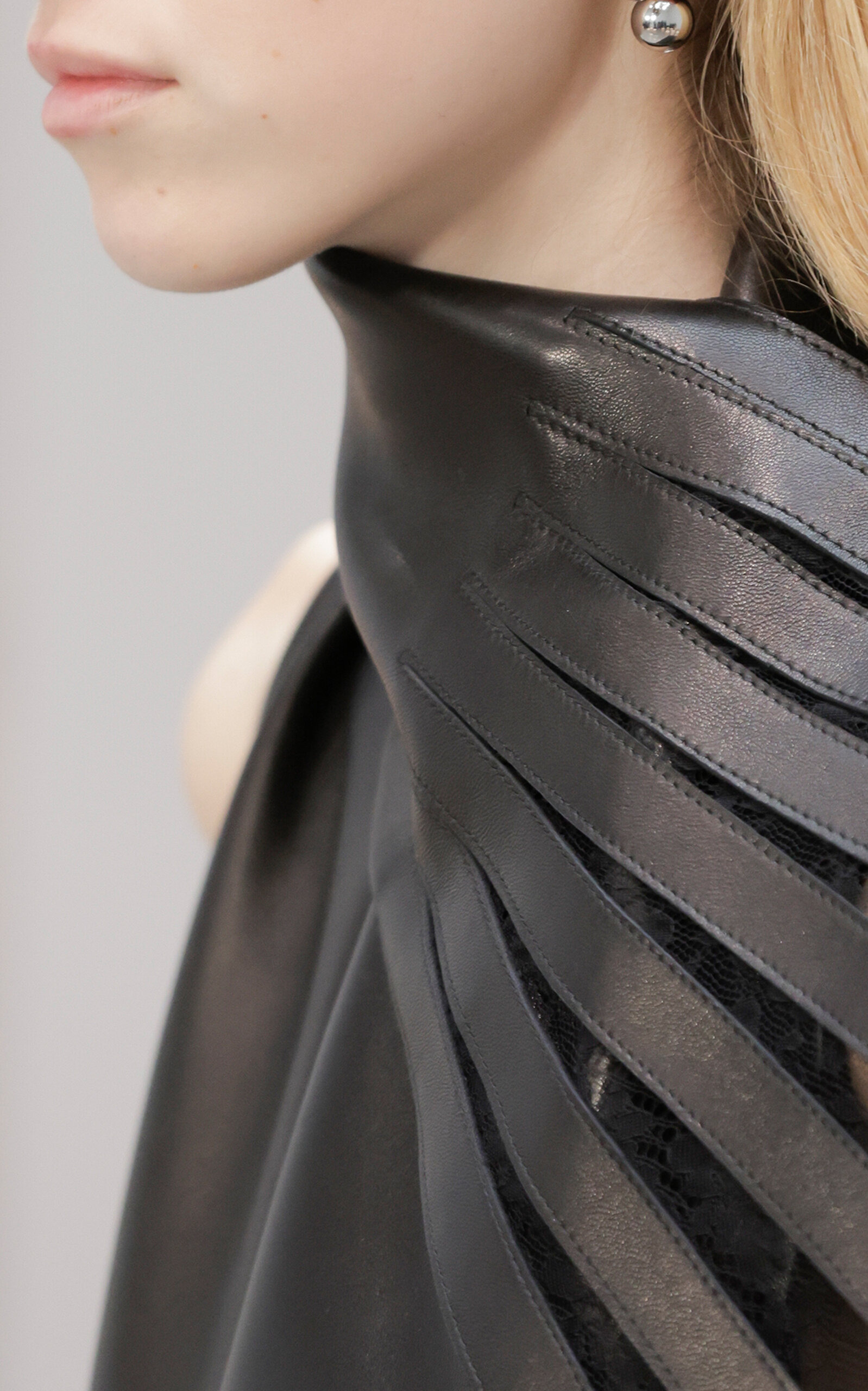 The Blythe Scarf-Detailed Leather Midi Dress black - 5