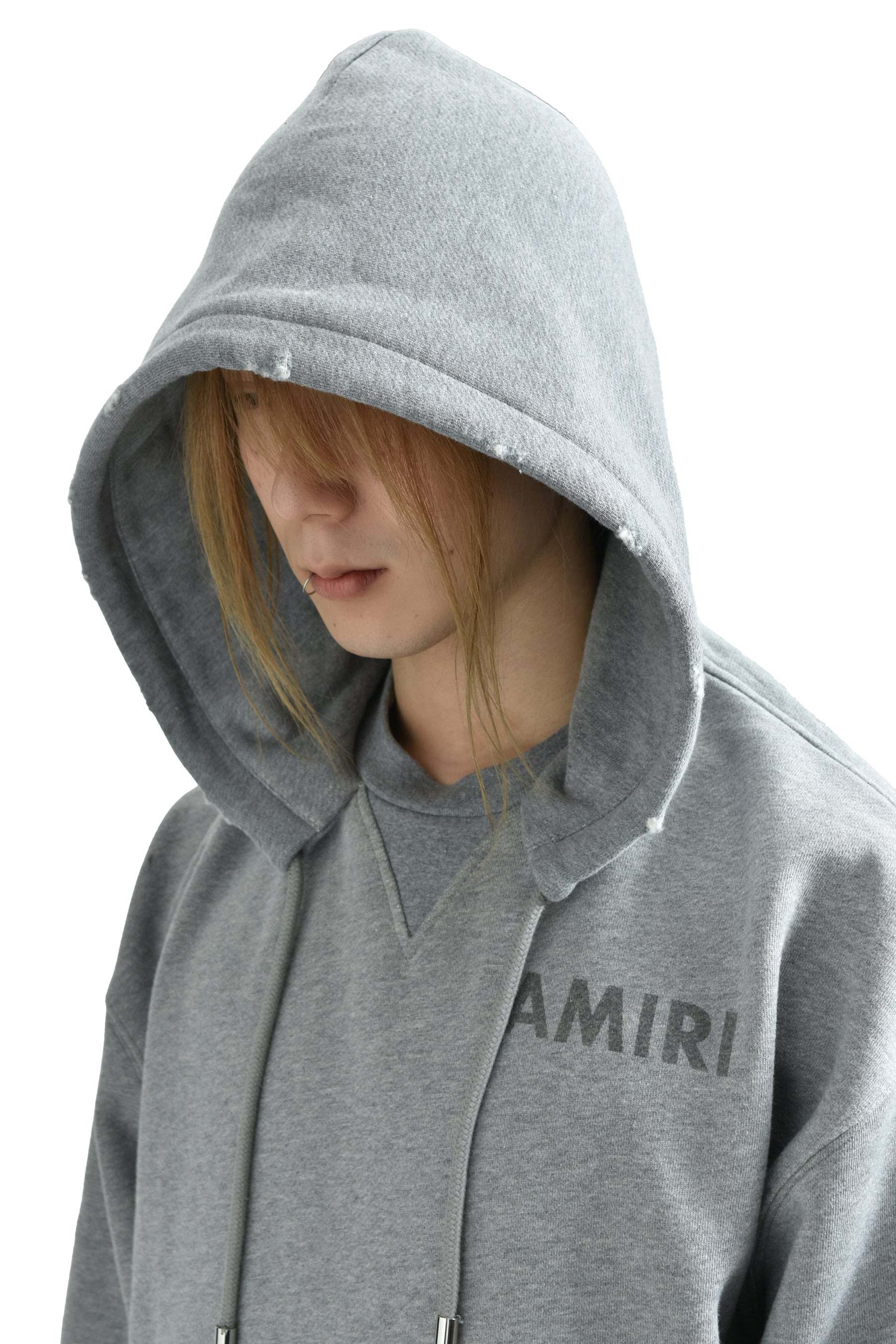 AMIRI STENCIL OVERSIZED HOODIE / GRY - 4