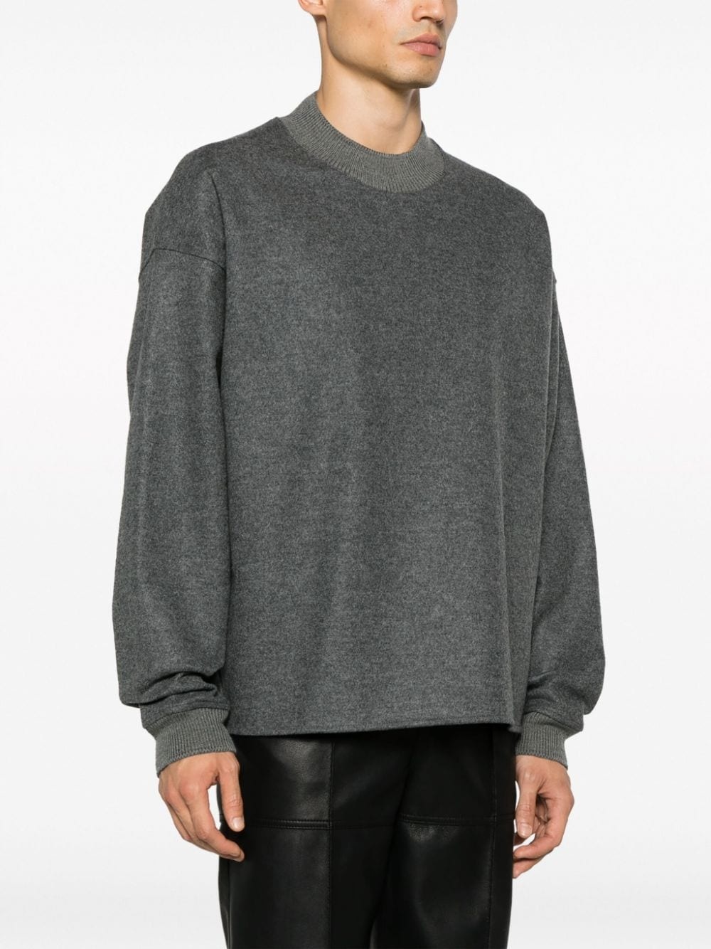 crew-neck felted-wool jumper - 3