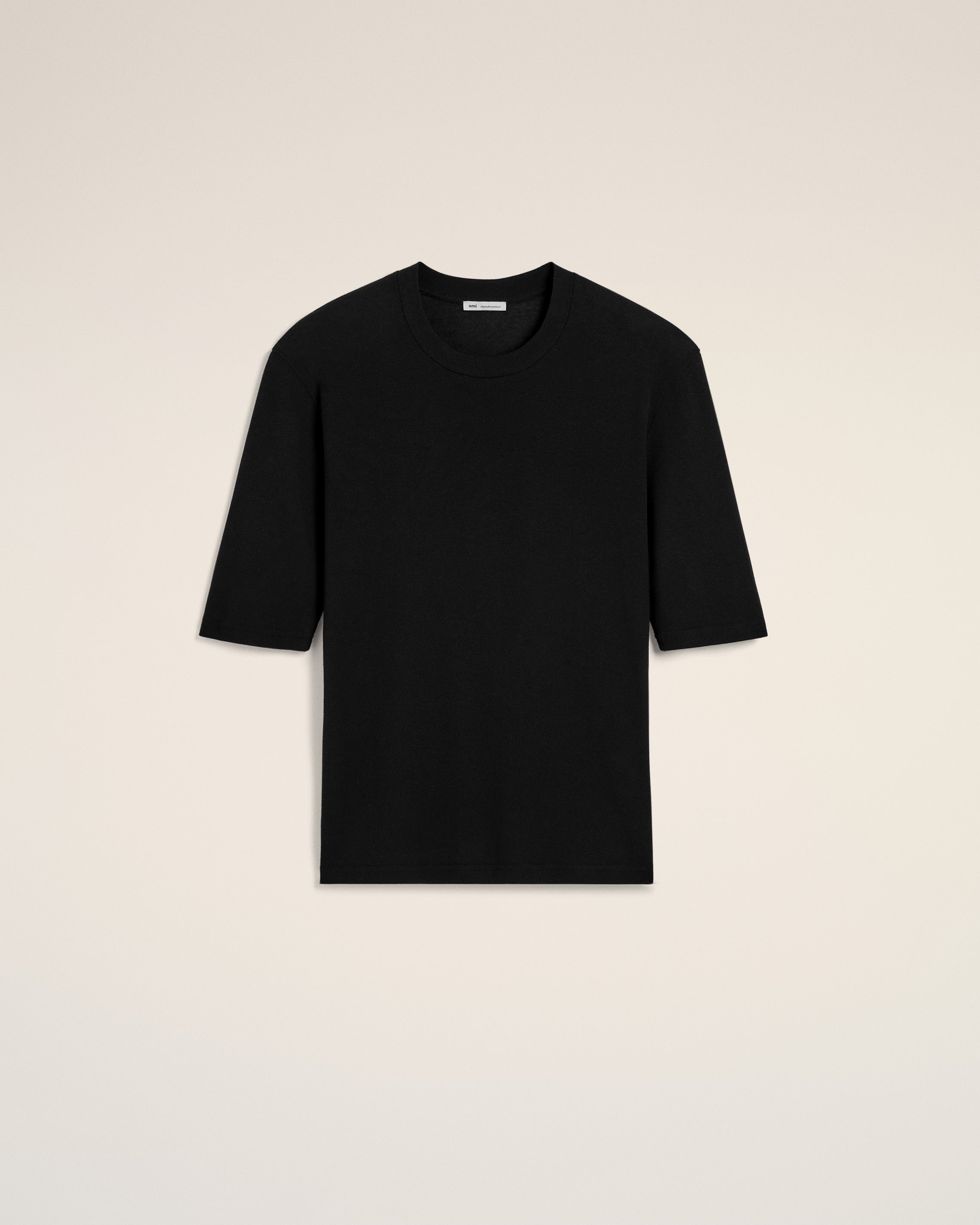 BLACK COTTON SHORT SLEEVE T-SHIRT - 2