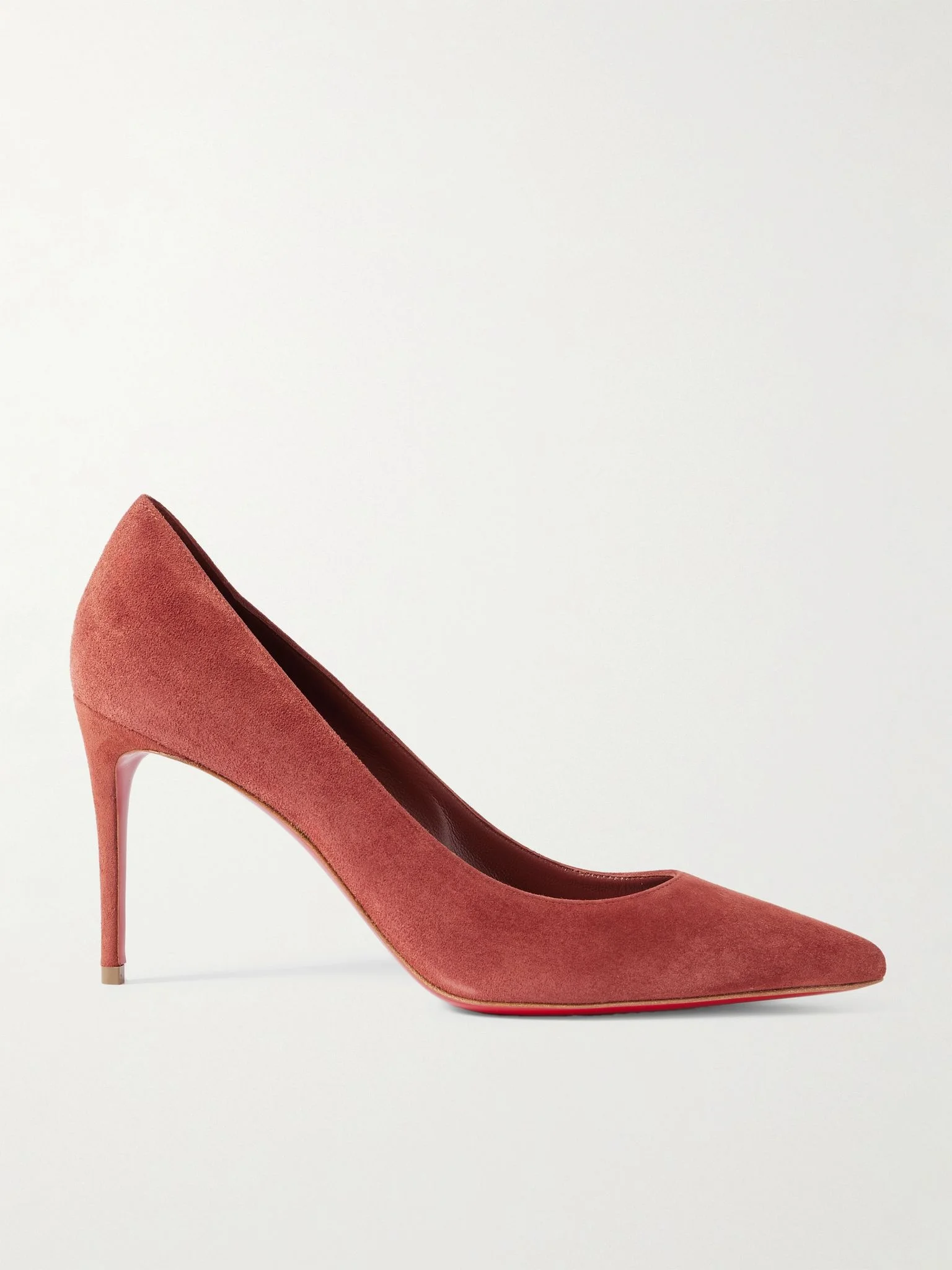 Kate 85 suede point-toe pumps Brick - 1