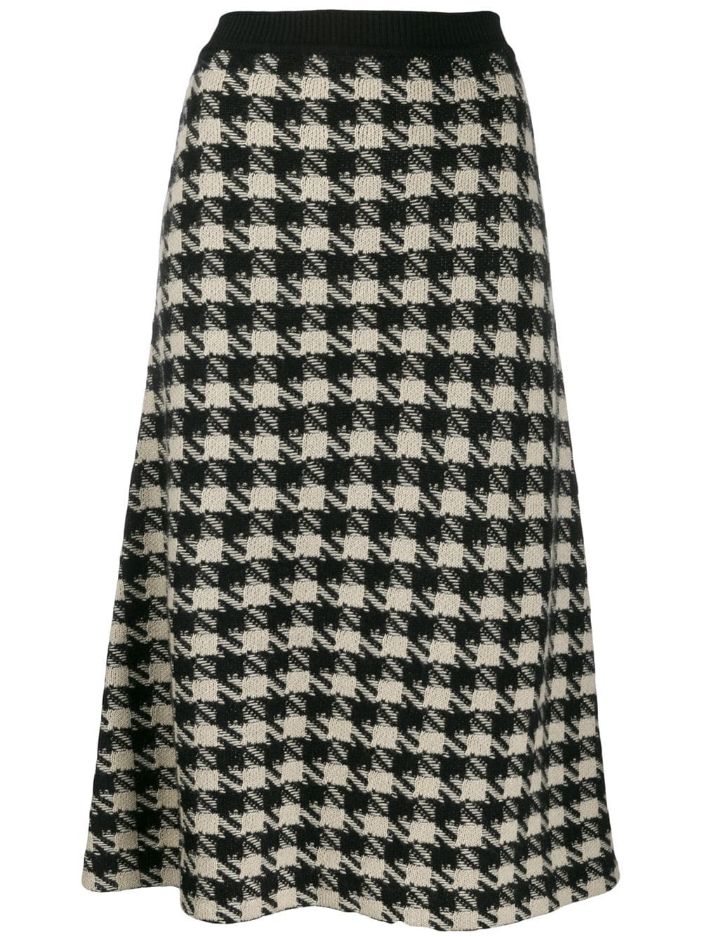 houndstooth-print A-line skirt - 1