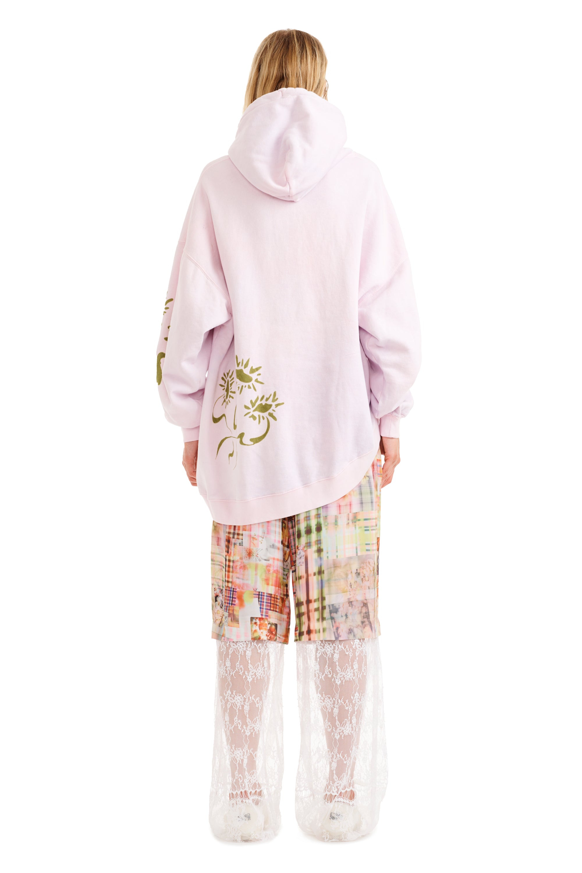 PINK DAISY WAVE HEM HOODIE - 5