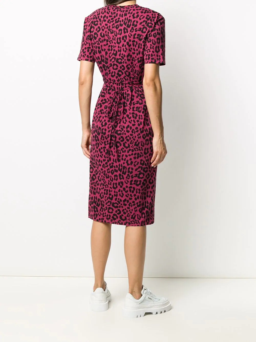 leopard print T-shirt dress - 4