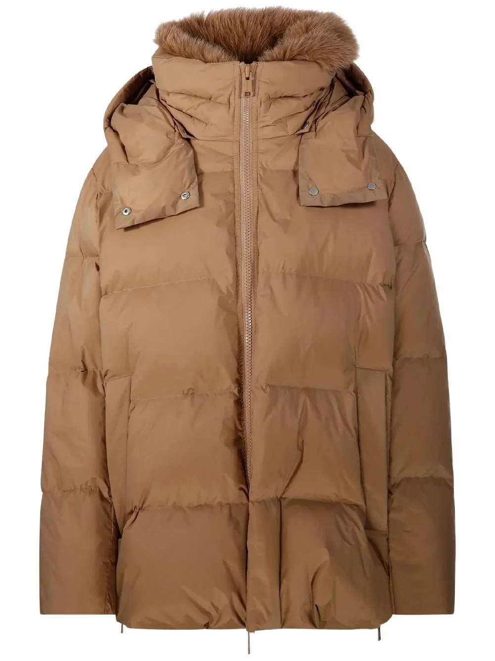 Yves Salomon down jacket in technical Liegeois fabric with fur trim - 1