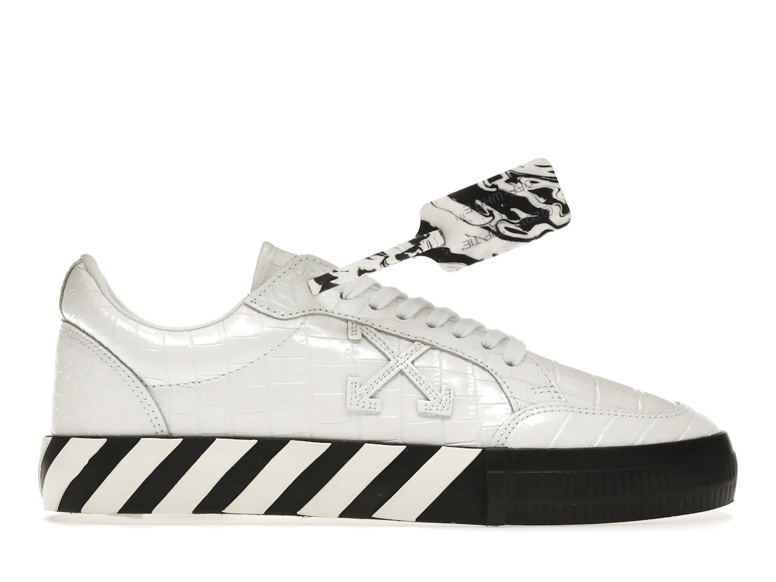 OFF-WHITE Vulc Low Croco Leather White Black - 1