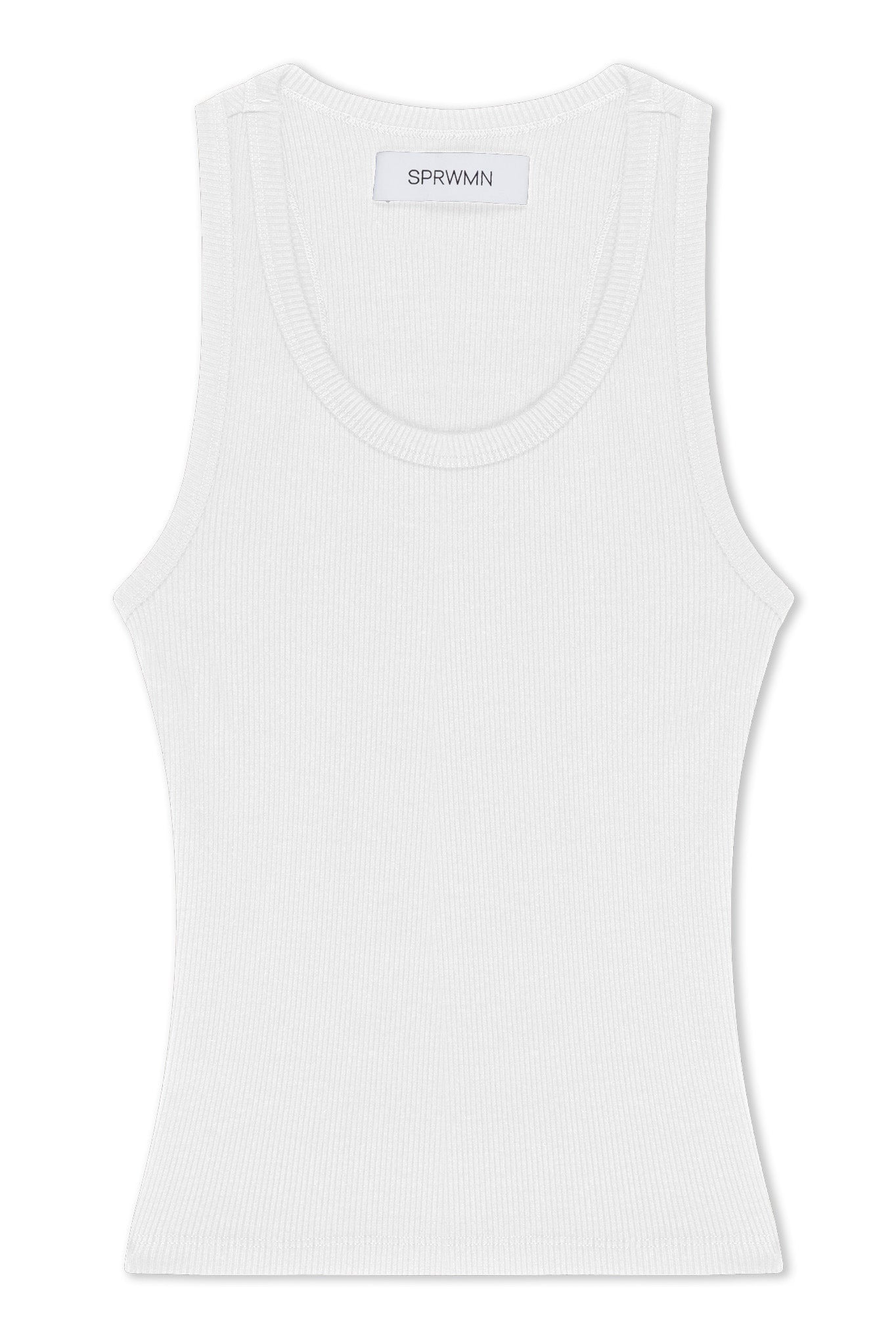 WHITE RIB FITTED SCOOPED TANK - 2