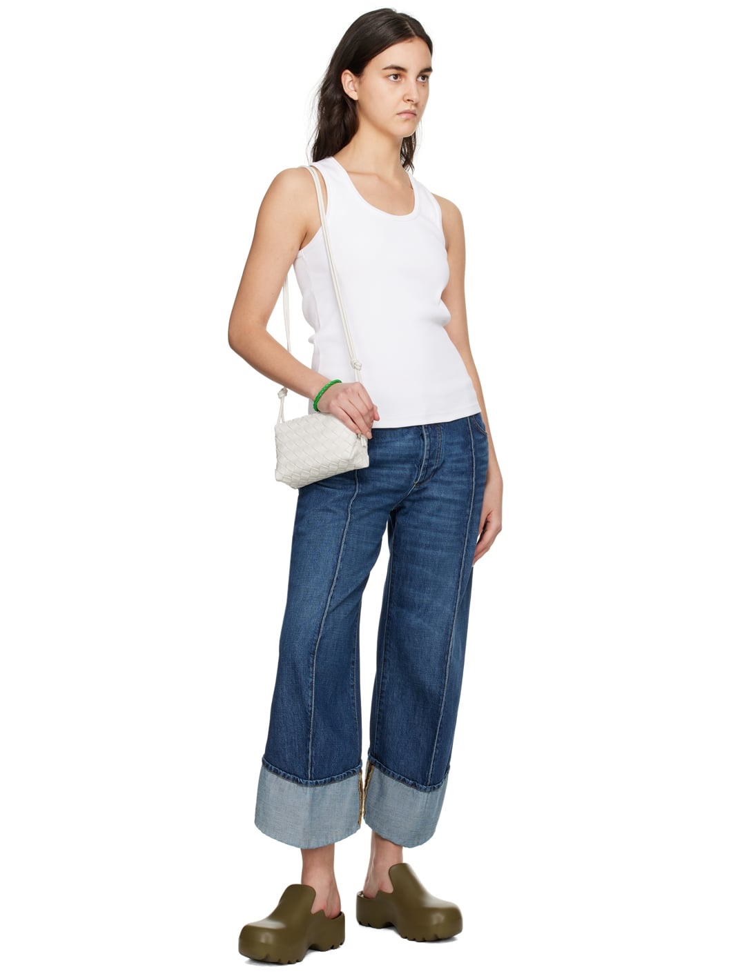 White Mini Loop Shoulder Bag - 4