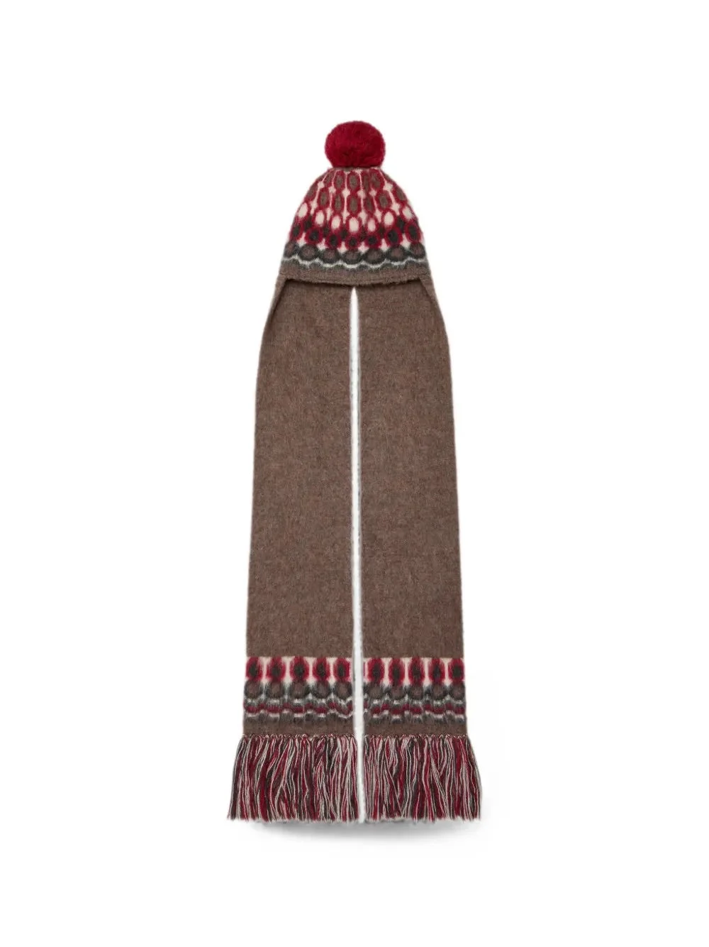 BEANIE - BROWN/CHARCOAL/ECRU/DARK RED - 1