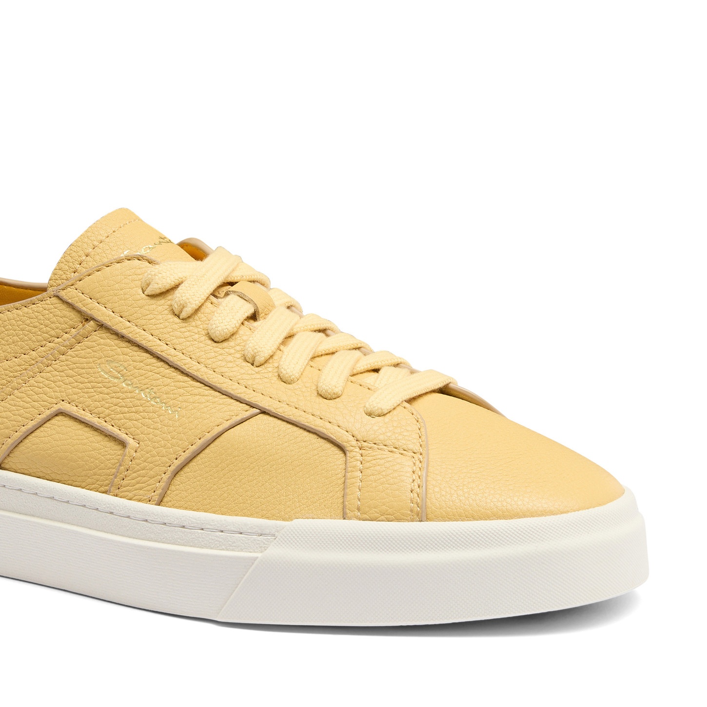 Men's yellow tumbled leather Double Buckle Sneaker - 6