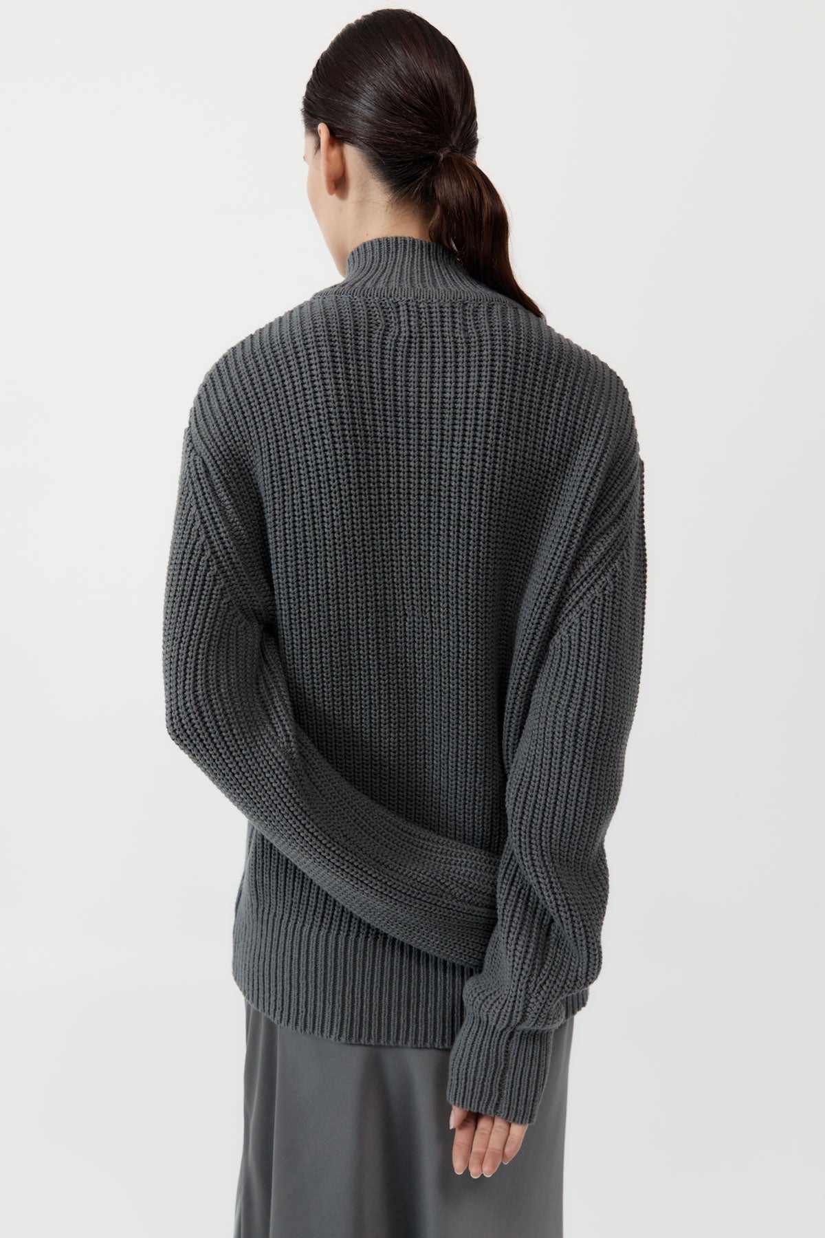 Zip Detail Cardigan - Smoke - 4