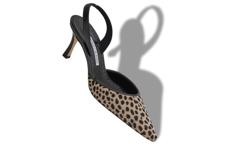Manolo Blahnik Animal Print Calf Hair Slingback Pumps outlook