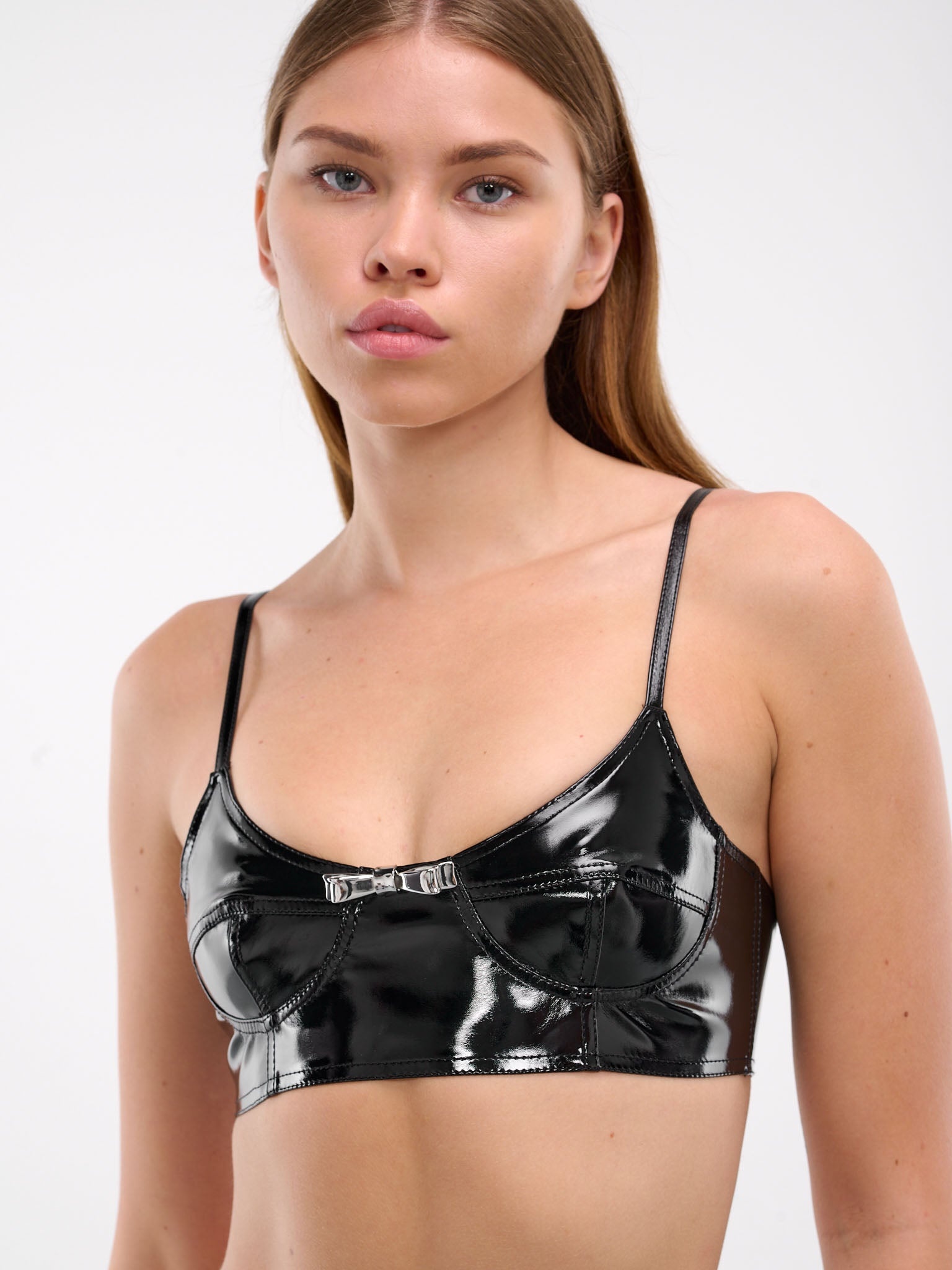 Patent Faux Leather Bra - 5