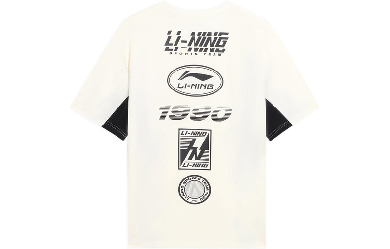 Li-Ning Li-Ning Sports Team Multi Logo T-shirt 'Beige' AHSS121-1 outlook