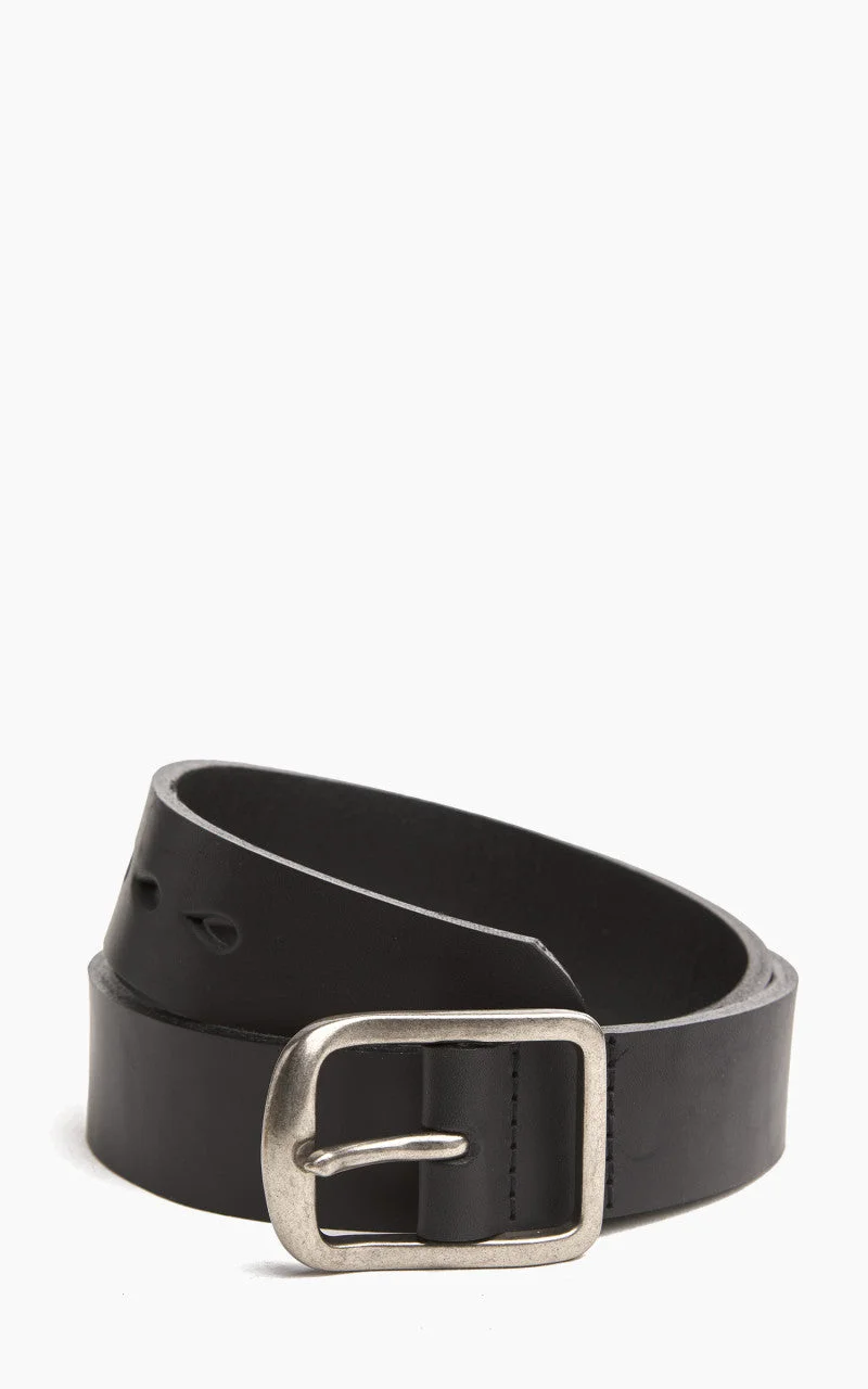 NAKED & FAMOUS DENIM THICK BELT BOVINE LEATHER 7MM BLACK - 1