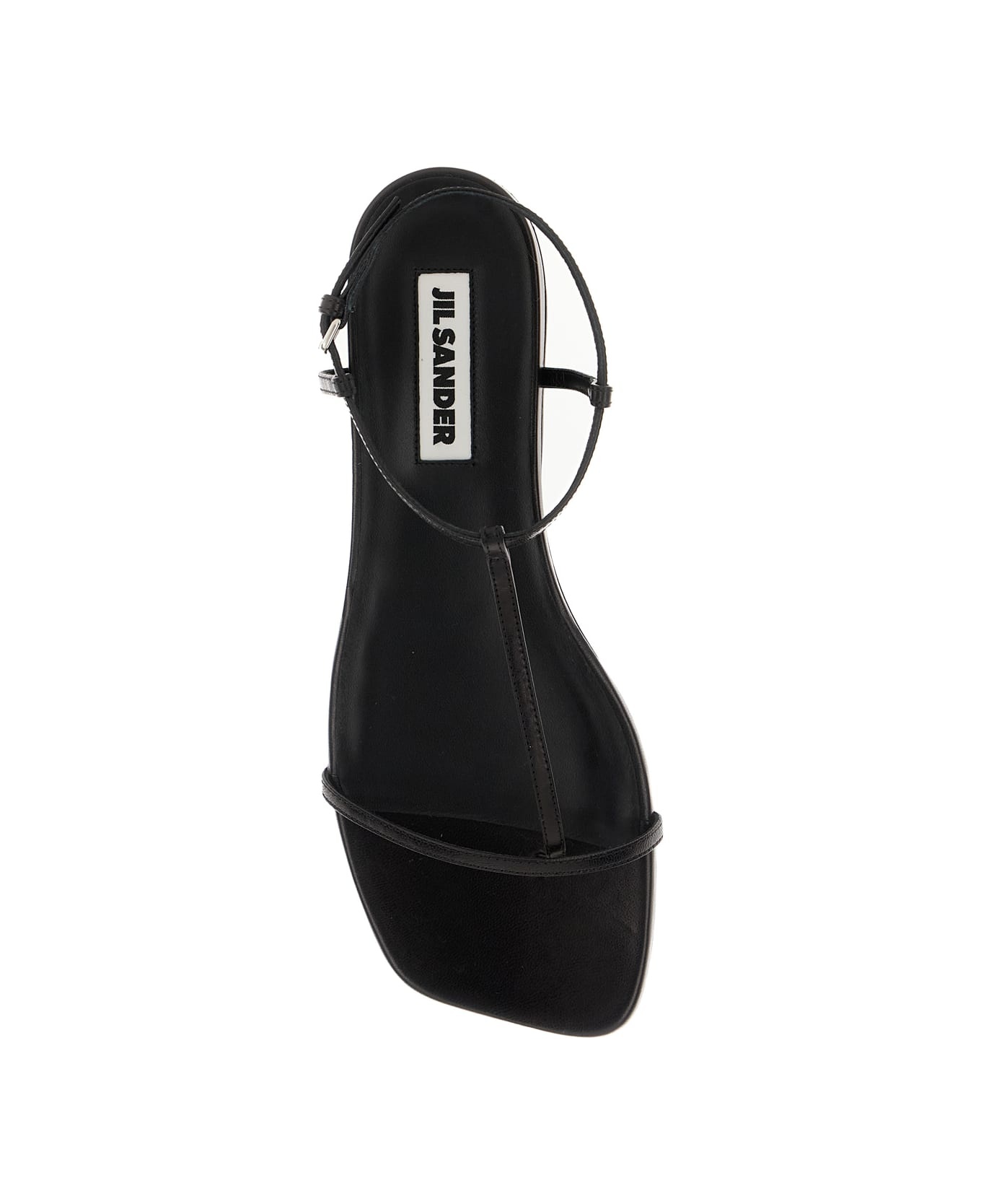 Black Sandals With Ankle Buckle Closure In Leather Woman - 4