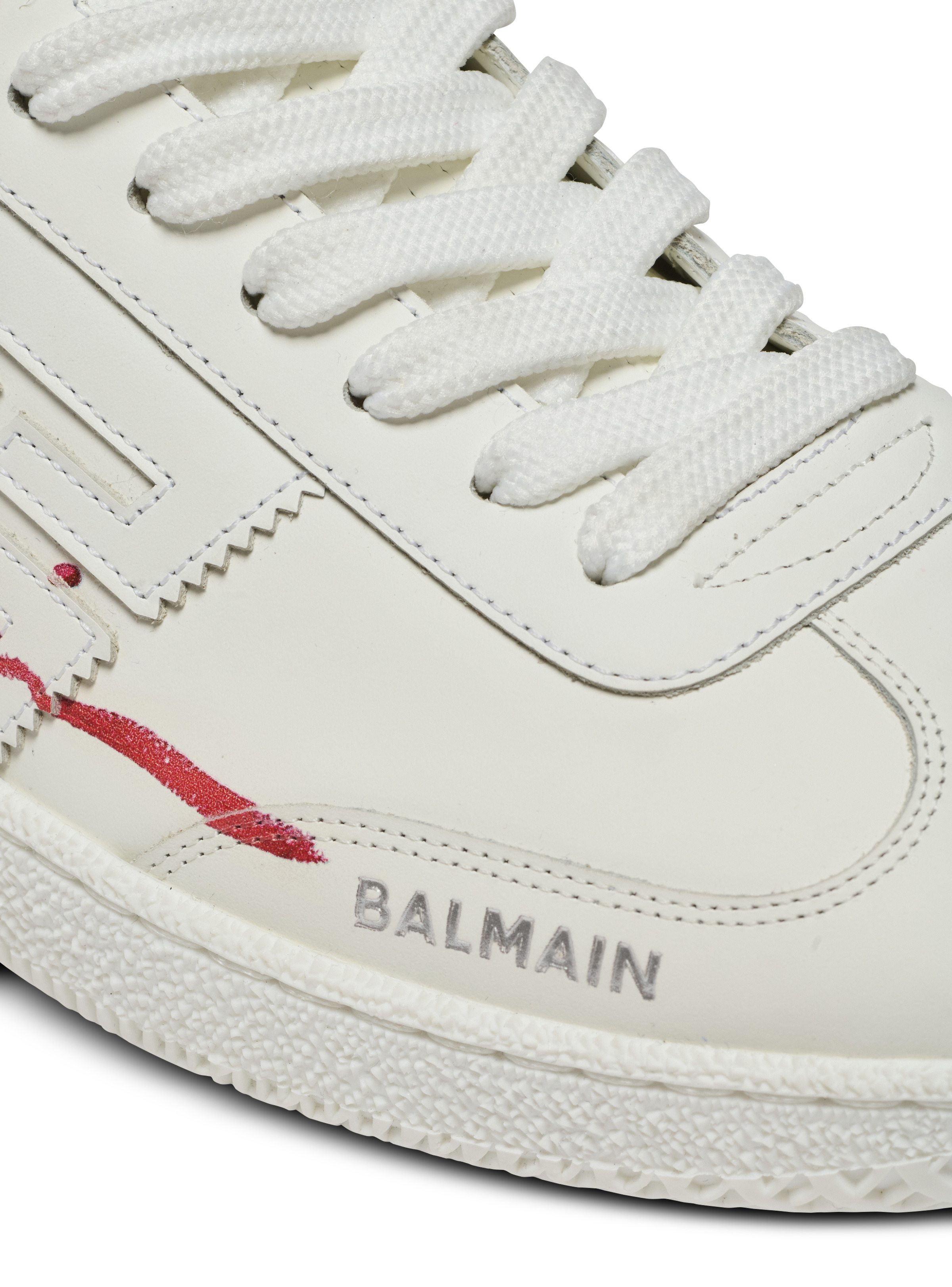 Leather Balmain Swan Lipstick trainers - 7