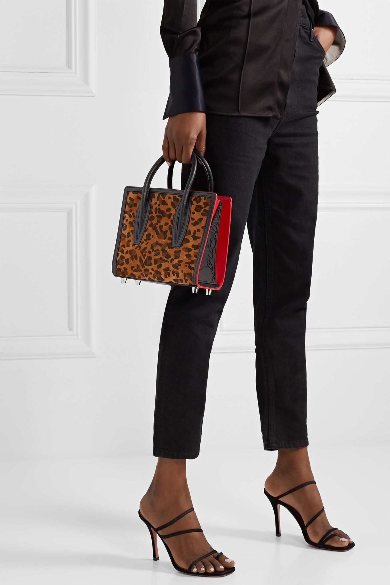 Paloma mini leopard-print suede, leather and canvas and tote - 2