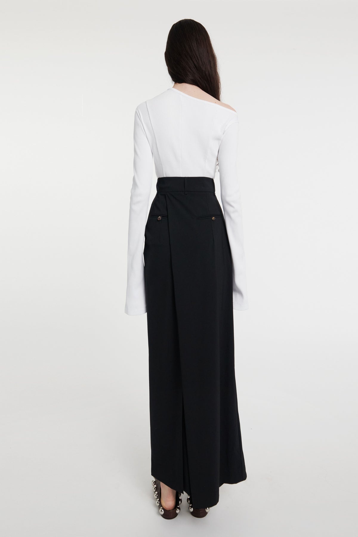 DECONSTRUCTED TROUSERS SKIRT BLACK - 3