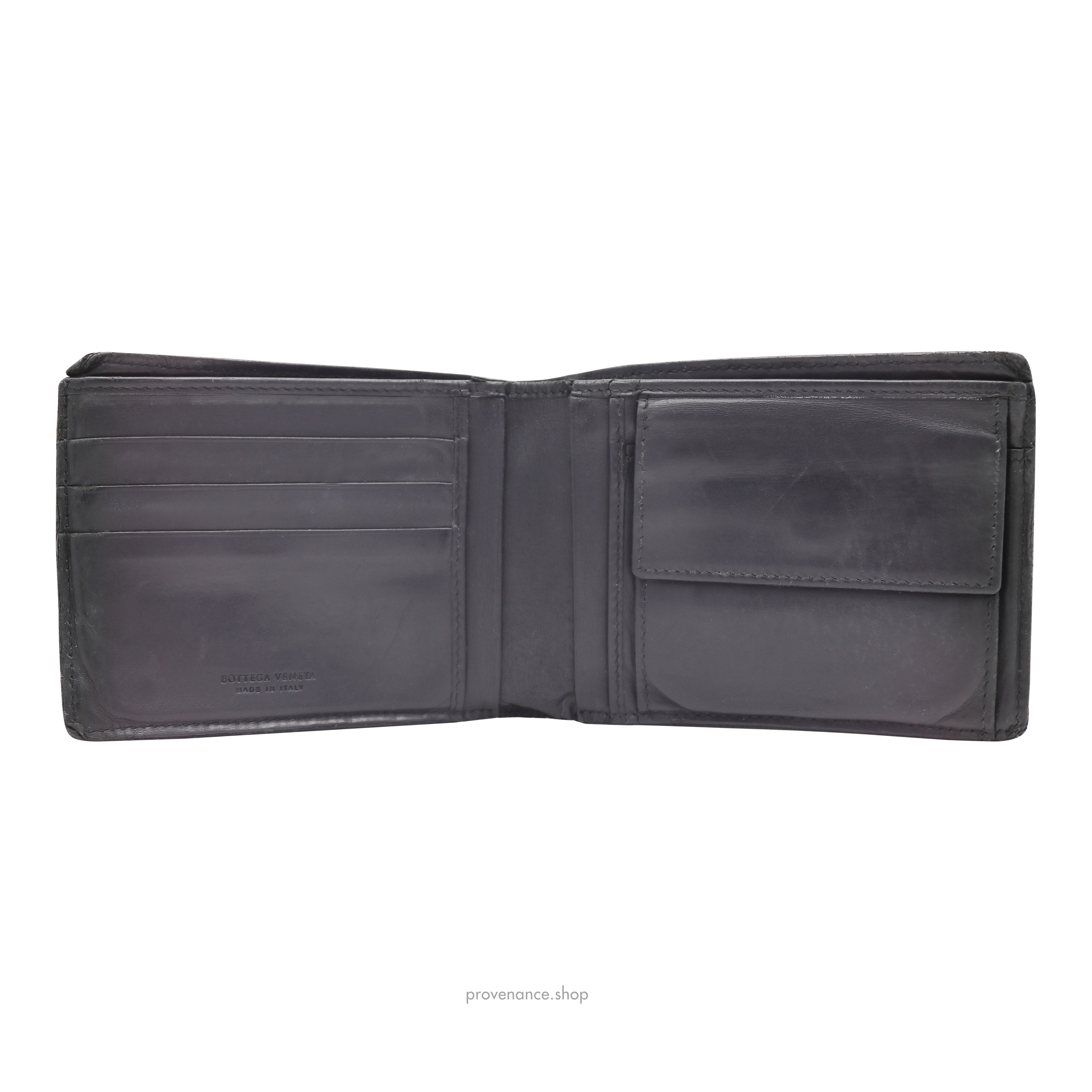 Bottega Veneta Bifold Wallet - Black Intrecciato Leather - 5