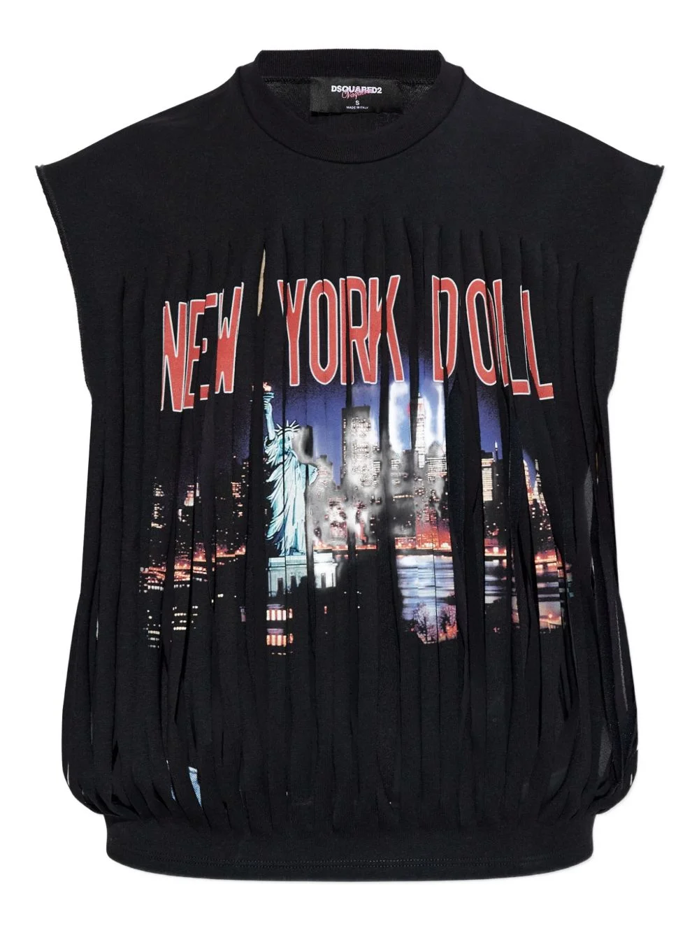 x Vaquera fringed graphic-print cotton T-shirt - 1