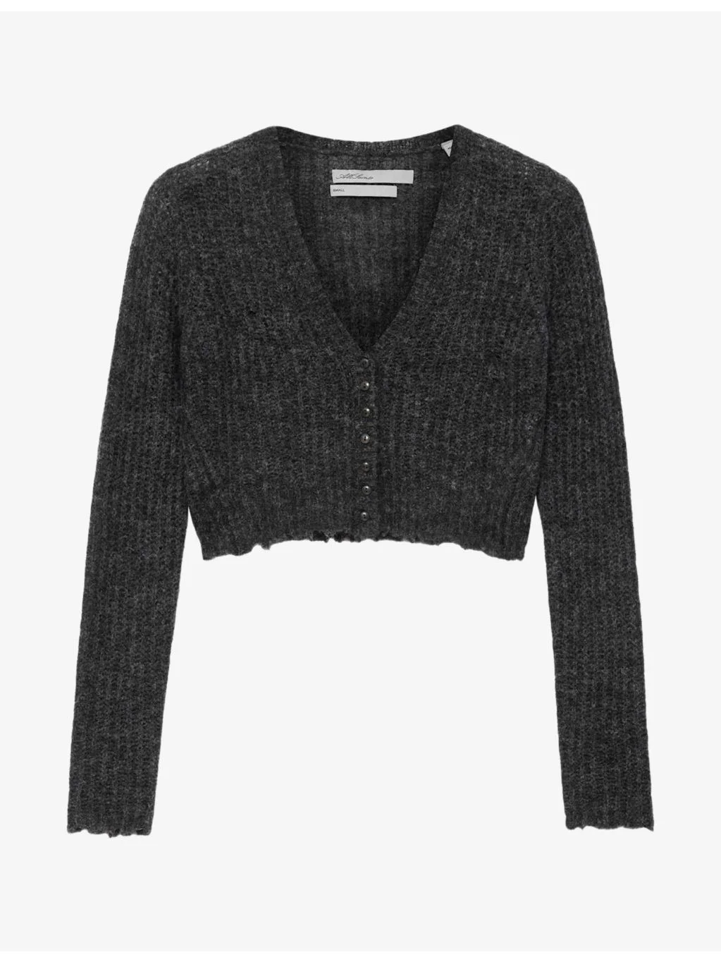 Mable V-Neck Cropped Alpaca-Blend Cardigan - 1