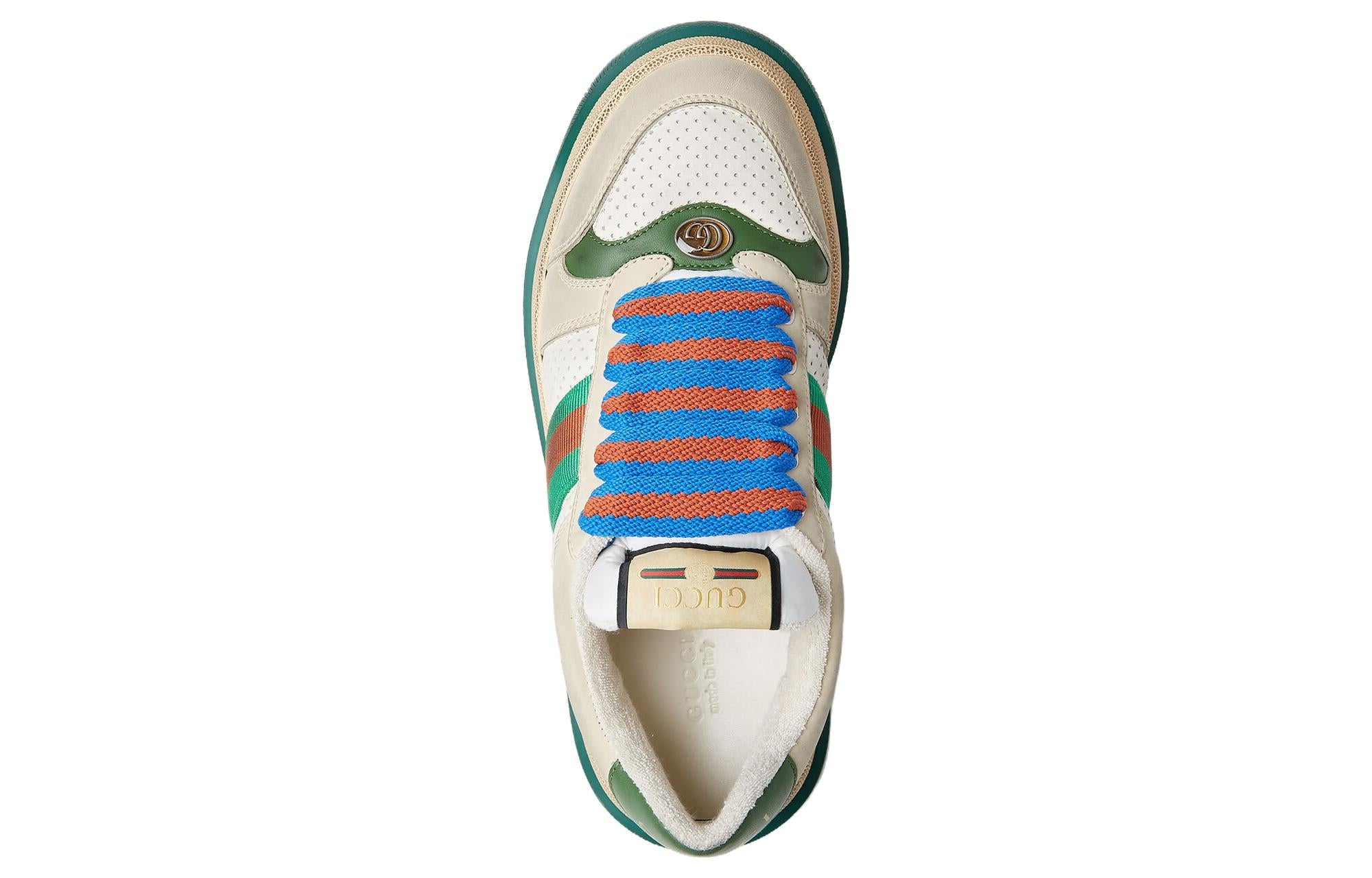 (WMNS) Gucci Screener GG Leather Sneakers 'Beige Green Red' 756478-0YIA0-9547 - 4