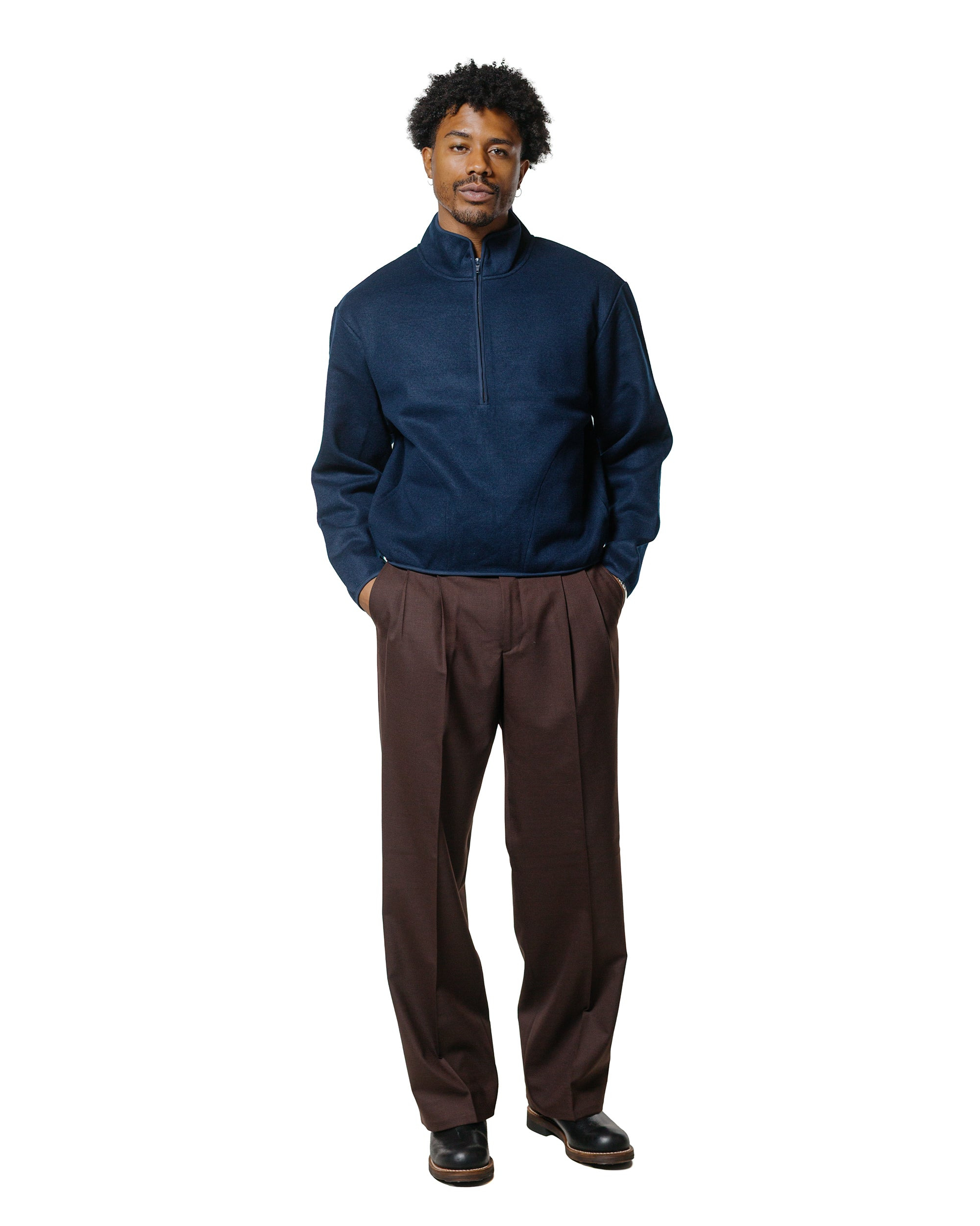 Wool Half Zip Navy - 4