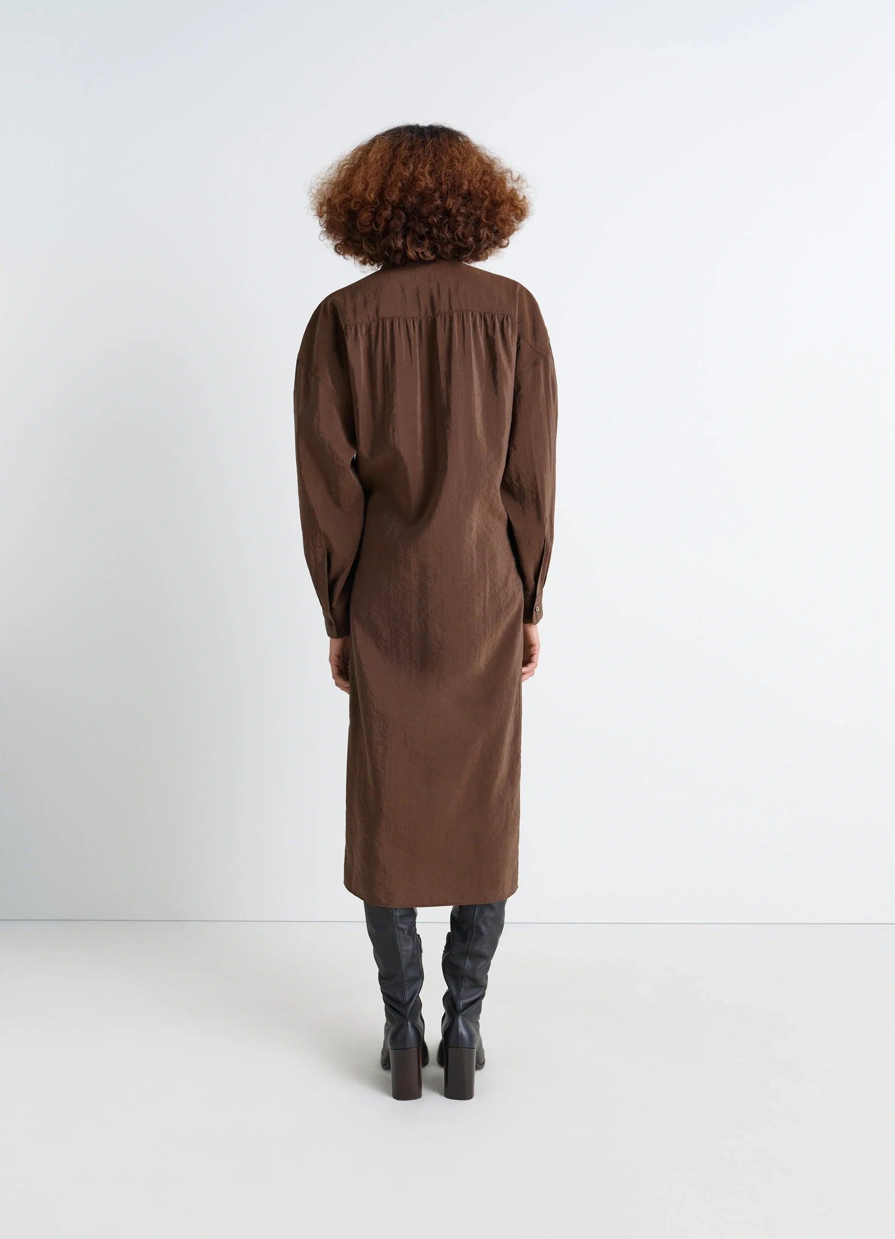 STRAIGHT COLLAR TWISTED DRESS - 4