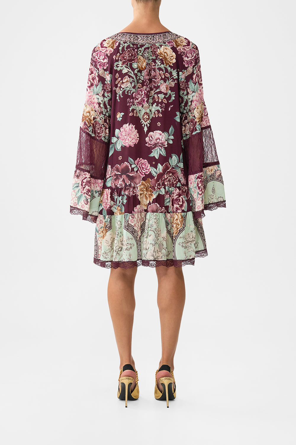 A-LINE GATHERED PANEL DRESS - 3