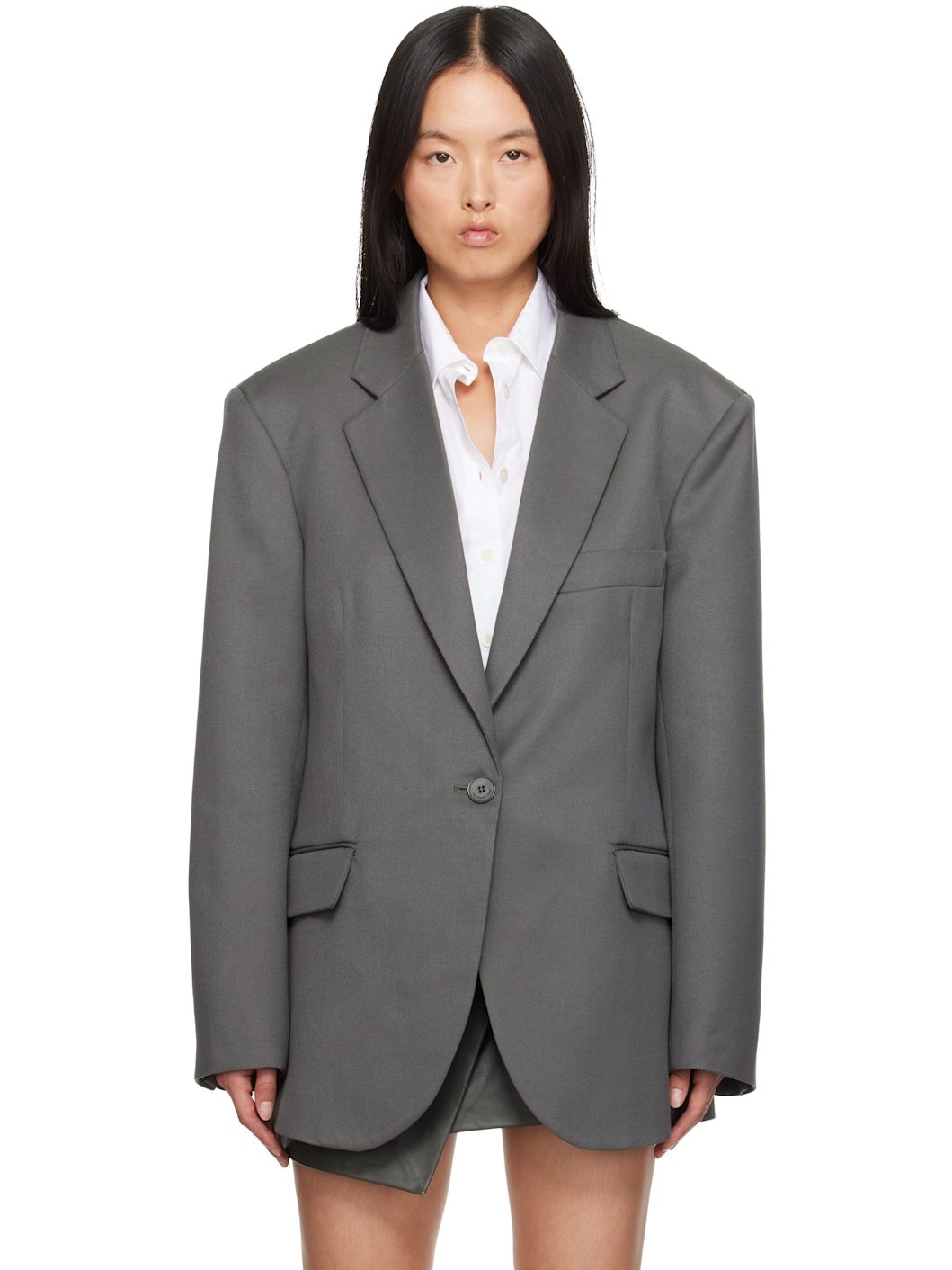Khaki Lyra Oversized Blazer - 1