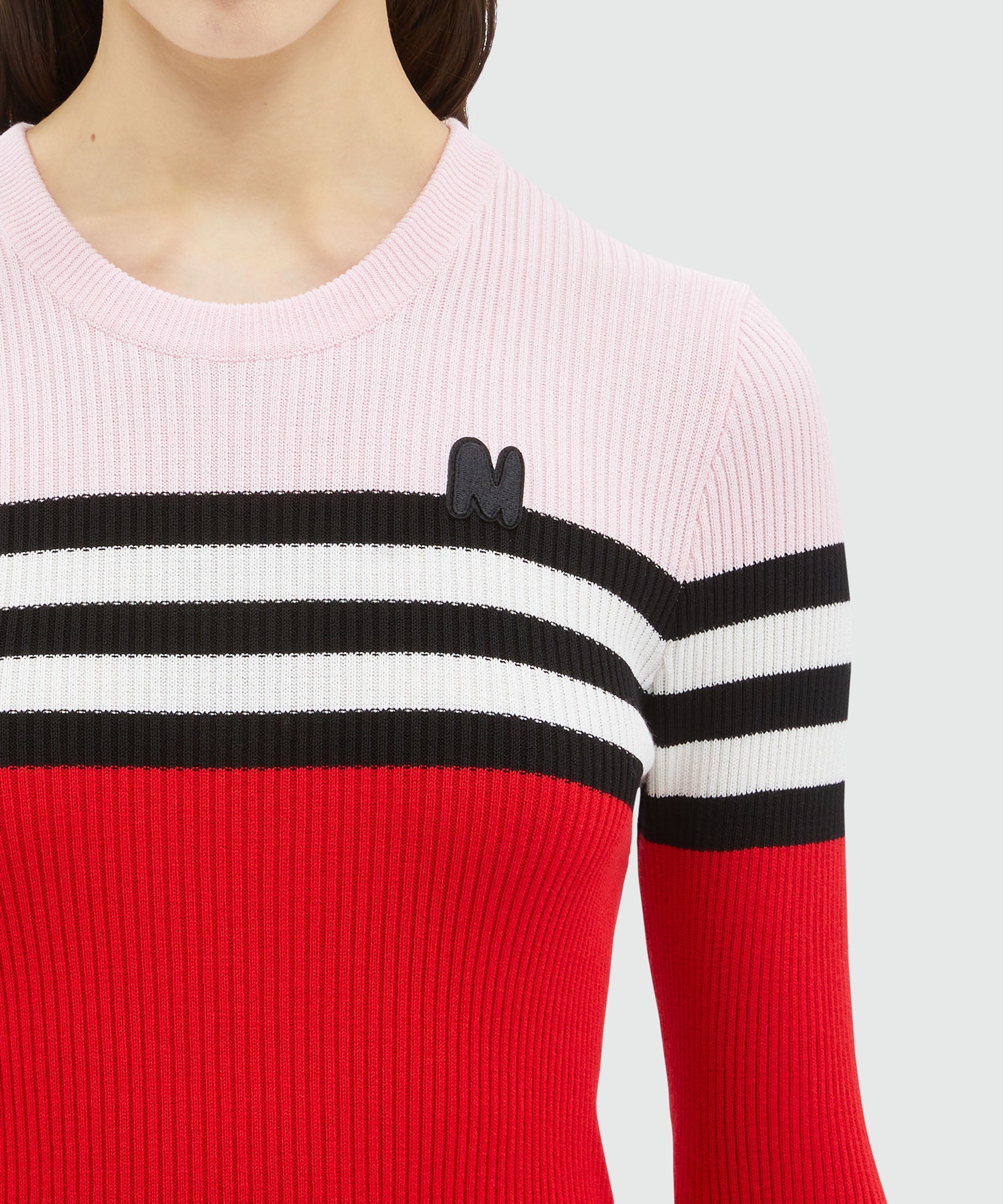 Multicolor ribbed viscose sweater - 5