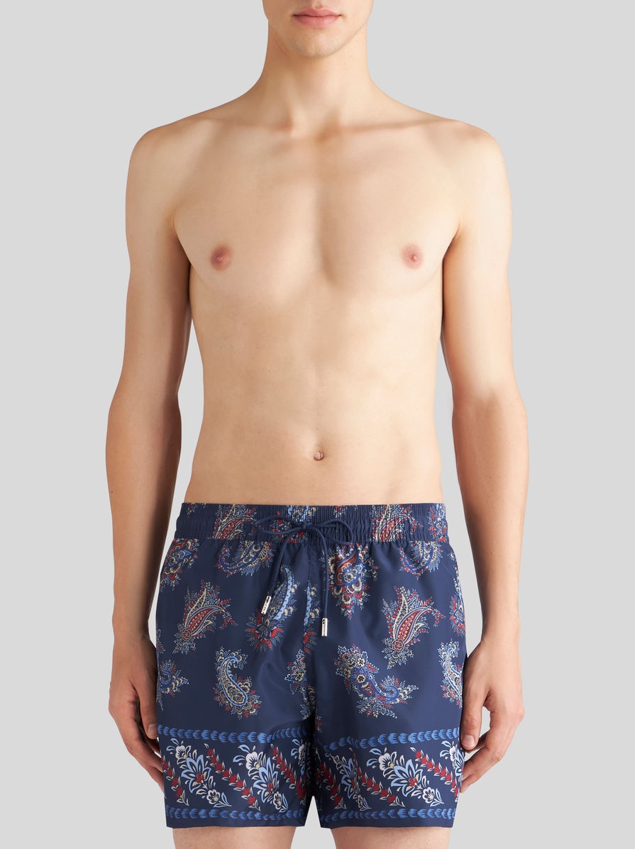 PAISLEY FOLIAGE-PATTERNED SWIM SHORTS - 2