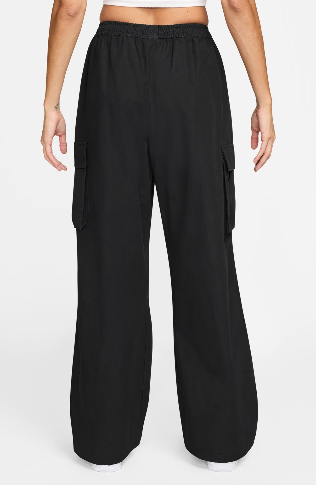 Nike Sportswear Loose Woven Cargo Pants in Black/Sail at Nordstrom - 2