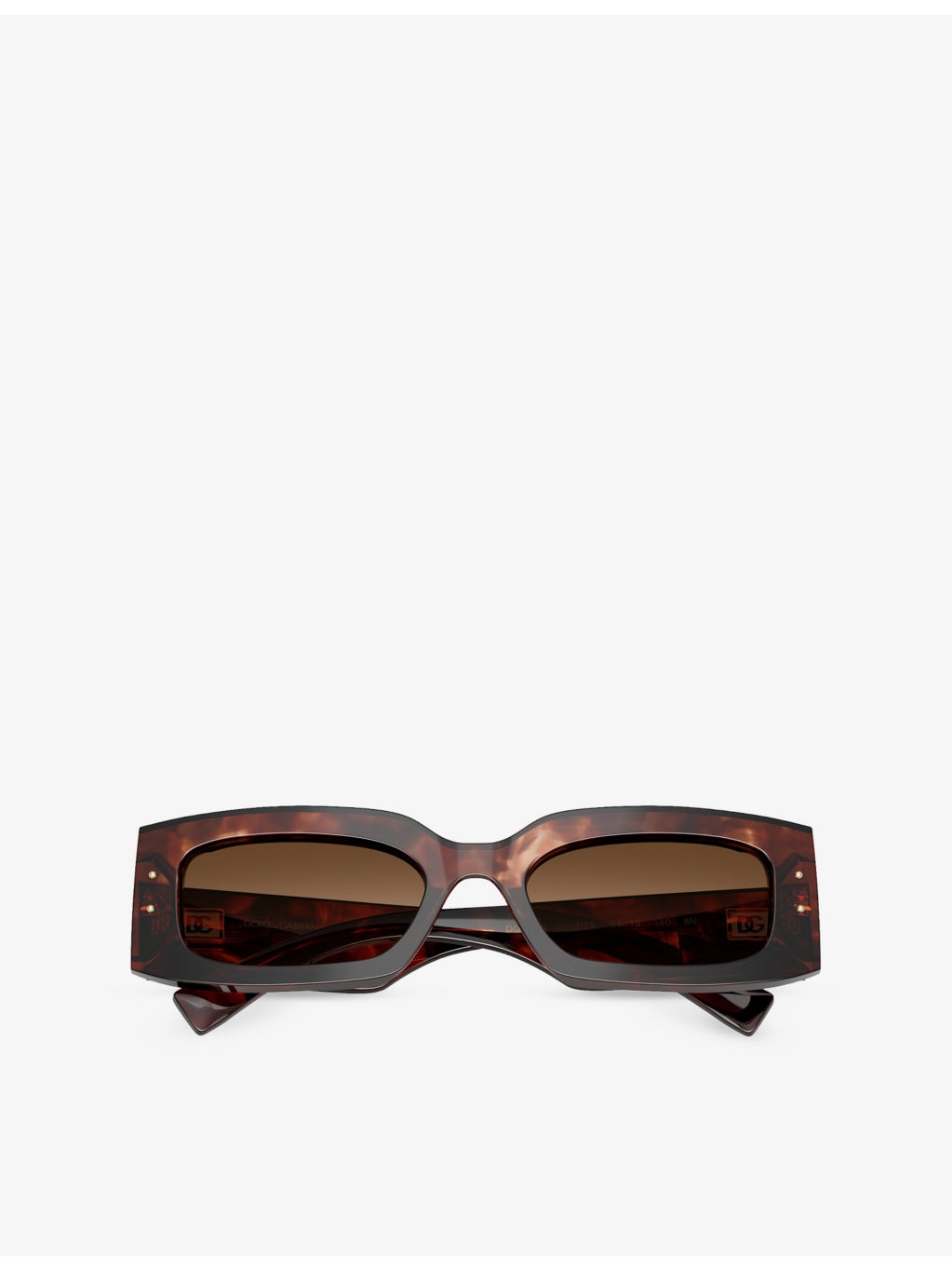 DG4479 Rectangle-Frame Tortoiseshell Acetate Sunglasses - 5