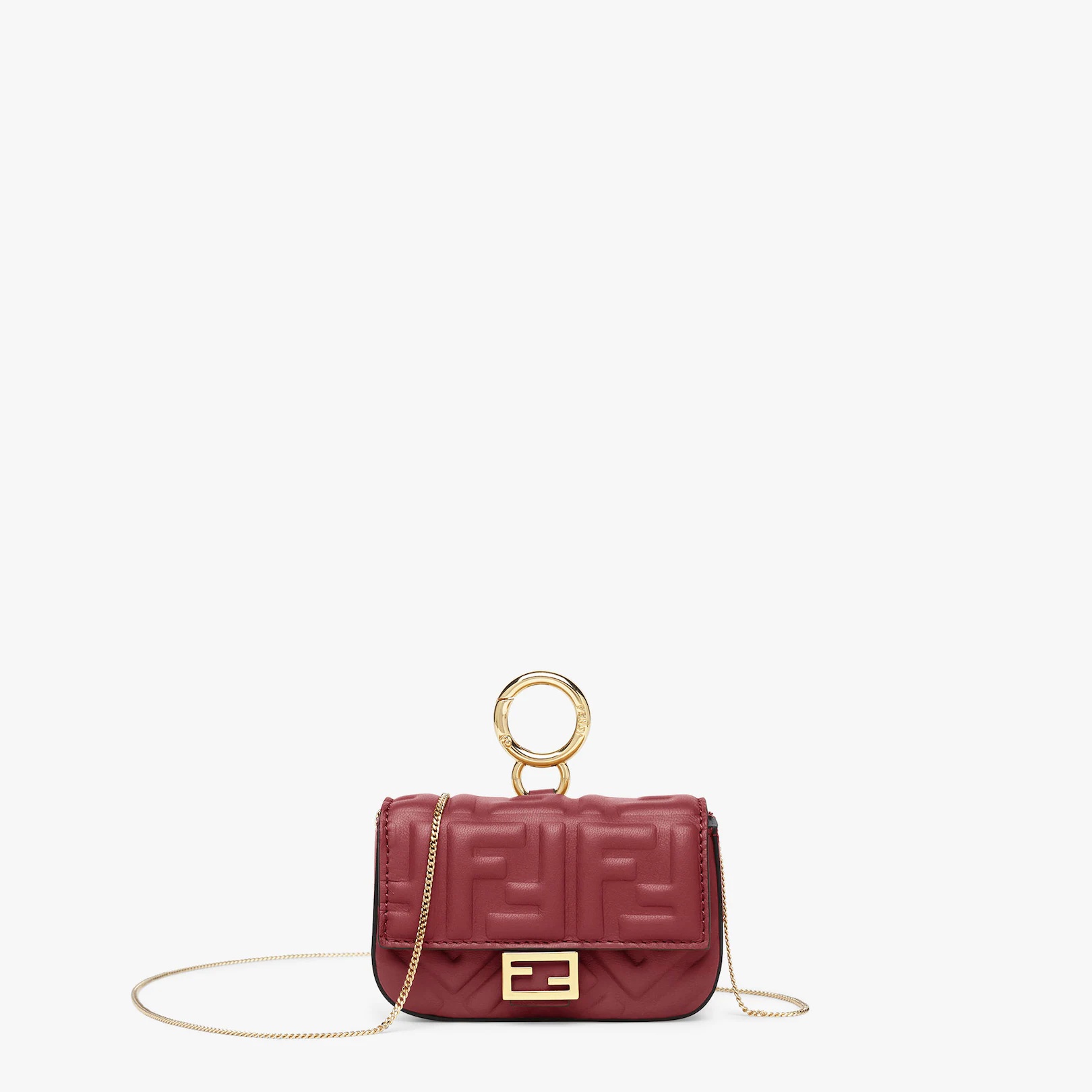 Burgundy nappa leather charm - 1