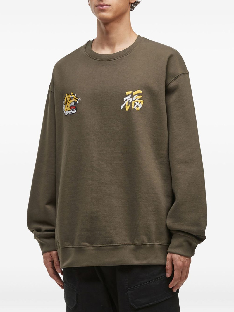 tiger-embroidered crew-neck sweatshirt 3