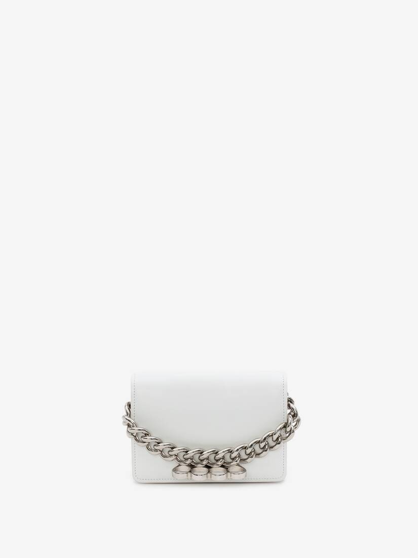 The Four Ring Mini With Chain in White - 1