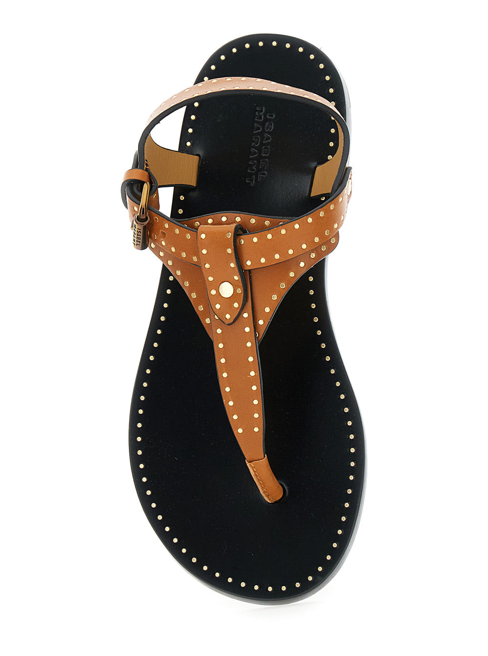 Isabel Marant Women 'Jooni' Brown Sandals With Buckle Closure And Metal Studs In Leather Woman - 4