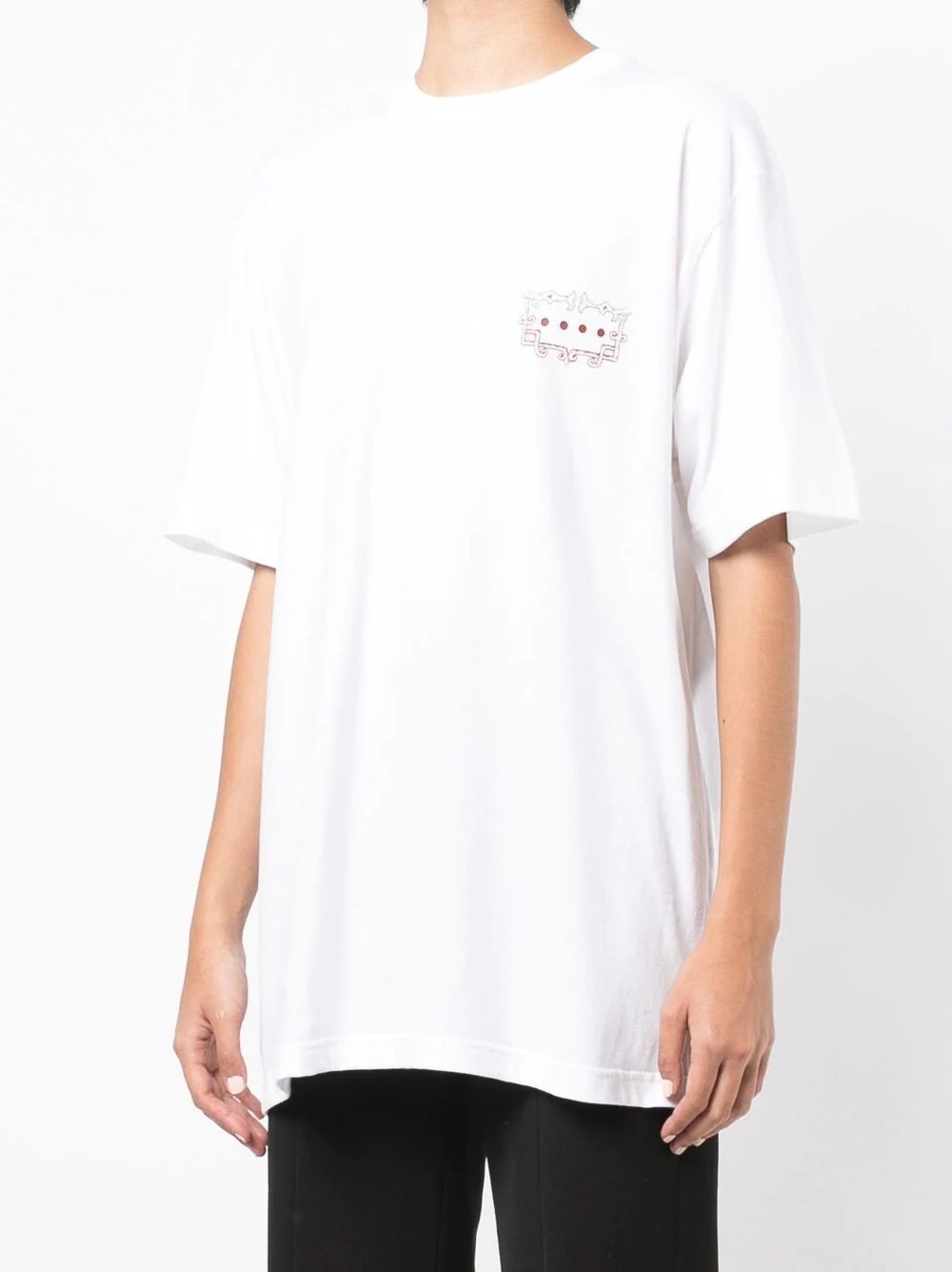 short-sleeved dagger-print T-shirt - 4