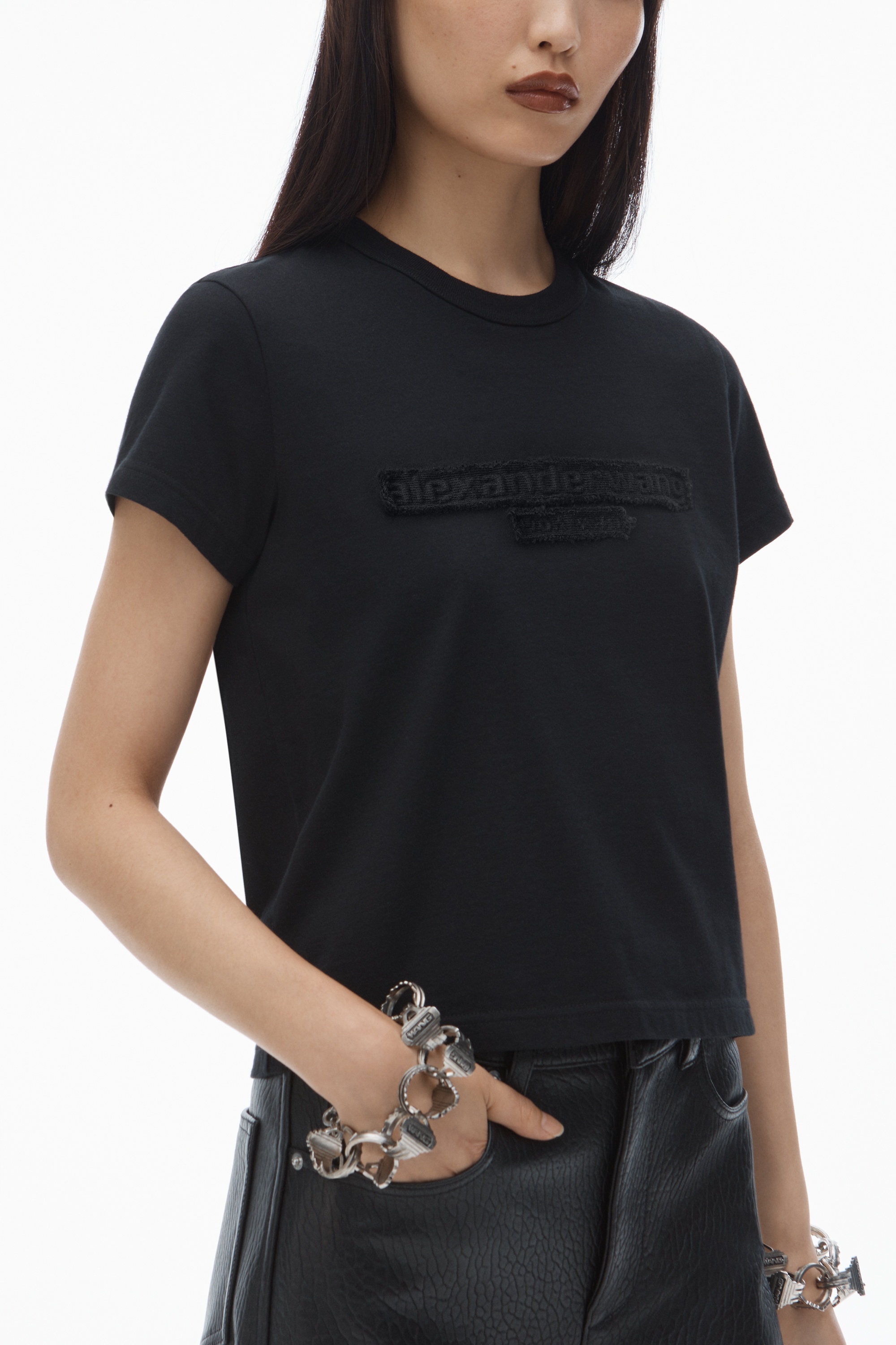 Distressed Logo Shrunken Tee in Cotton Jersey - 3
