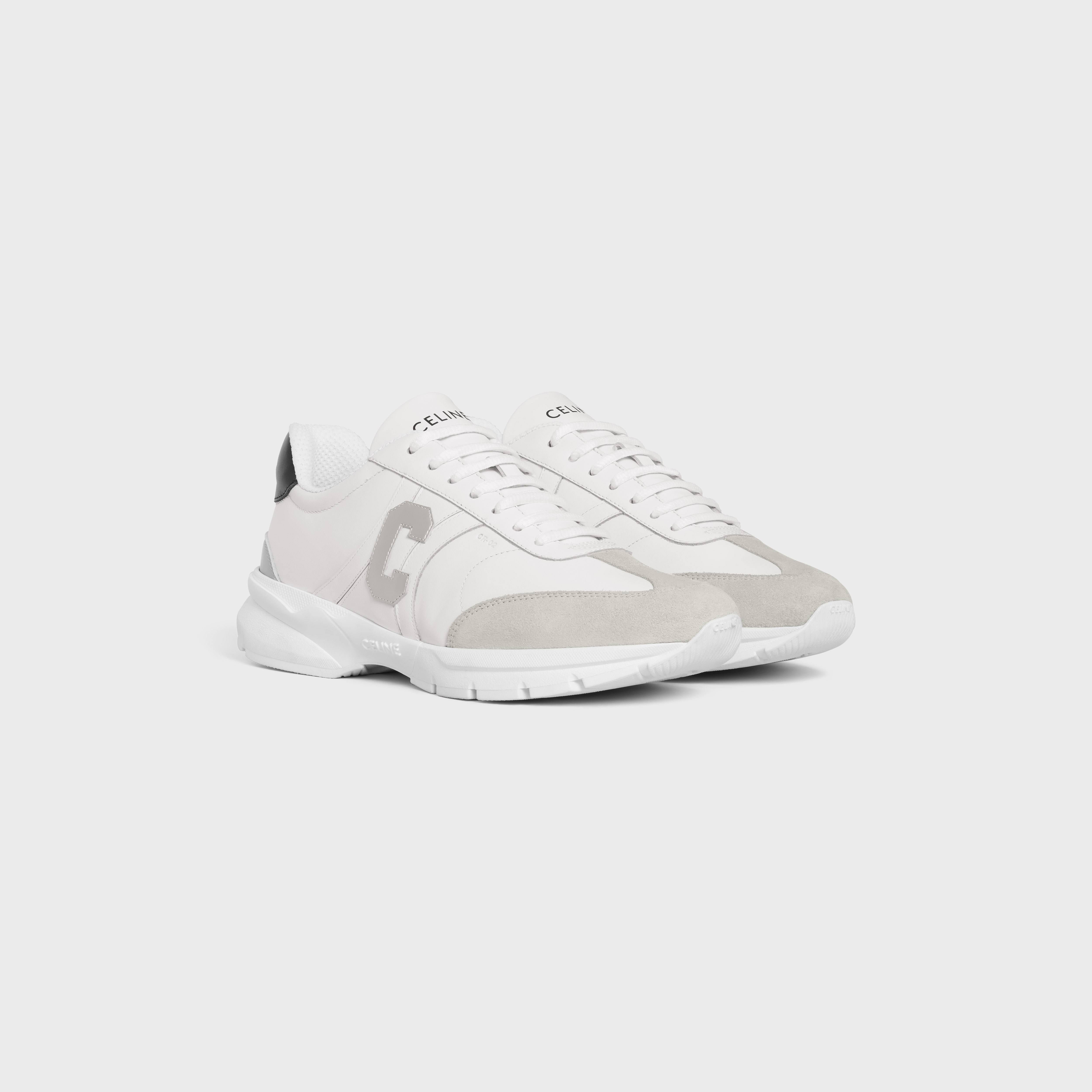 CELINE RUNNER CR-02 LOW LACE-UP SNEAKER in Calfskin, Suede Calfskin and Matte Metallic Calfskin - 2