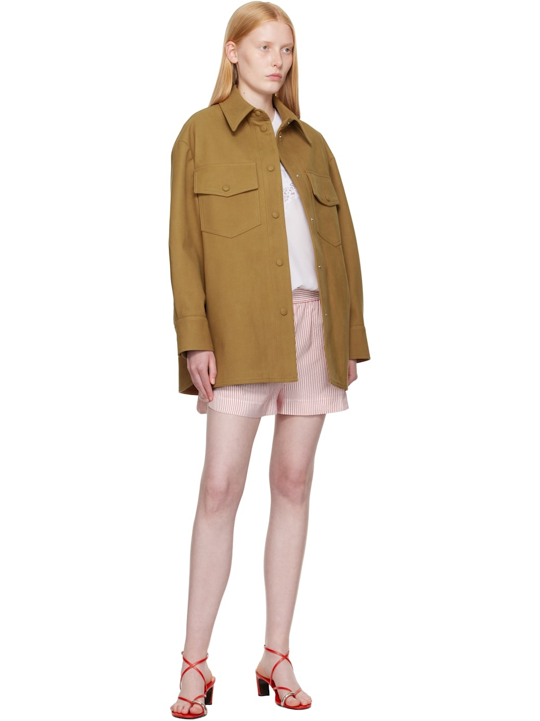 Tan Alter Faux-Suede Overshirt - 4