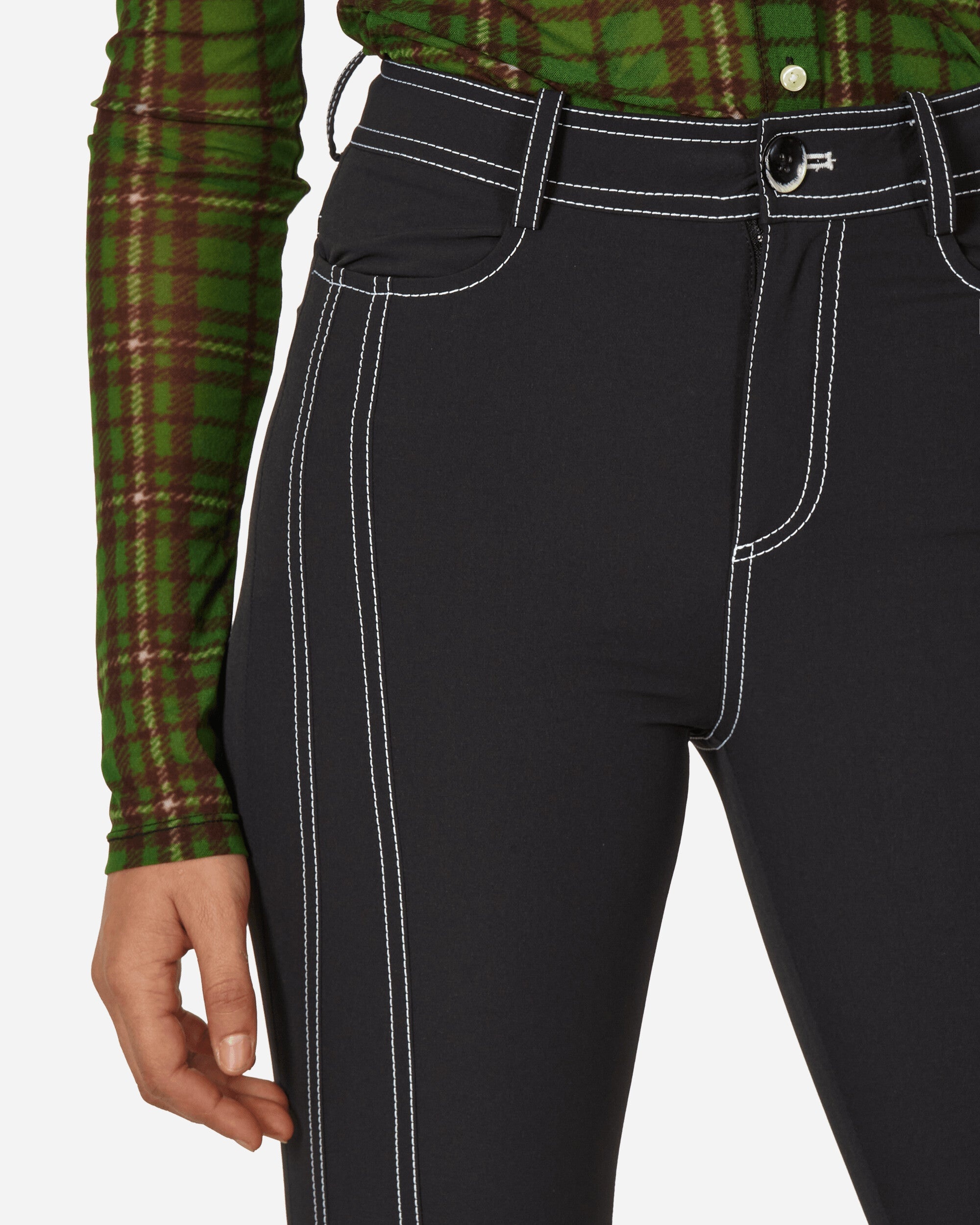 Flared Suit Pants Black - 5