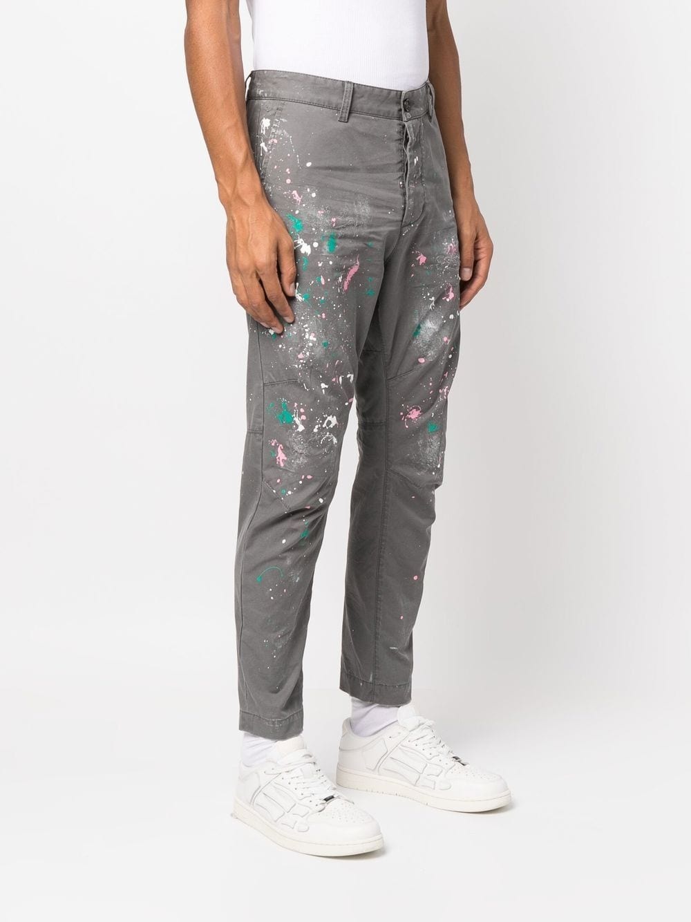 paint splatter-print trousers - 3