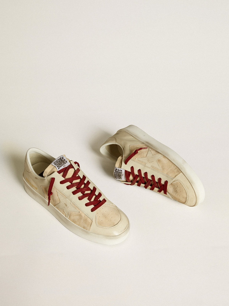 Golden Goose Men’s Stardan LTD in suede with patent white leather star and heel tab outlook