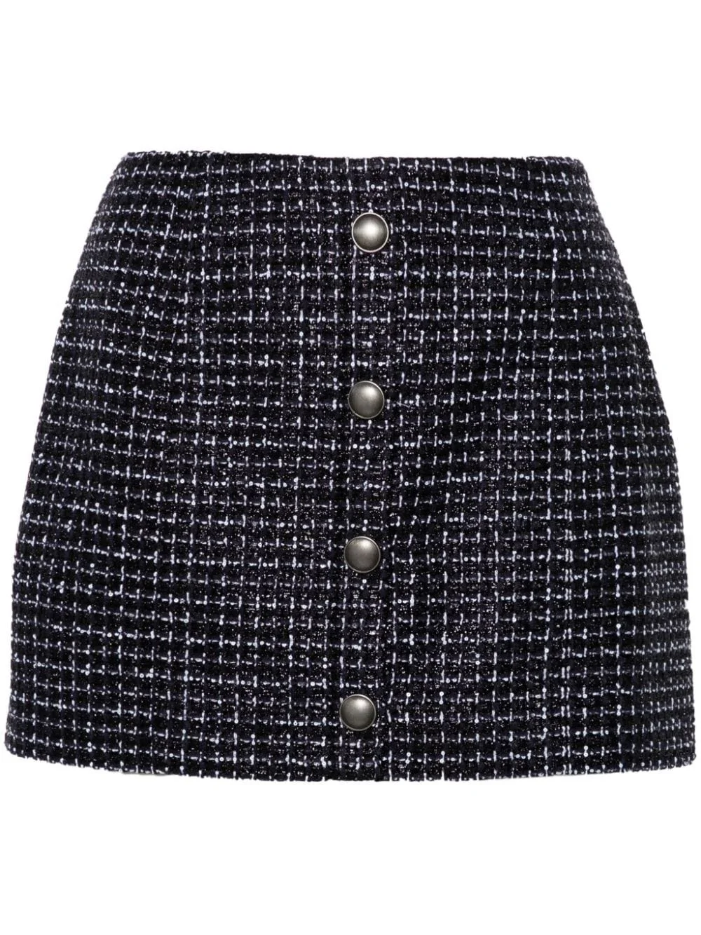 Alessandra Rich Women Sequin Checked Tweed Mini Skirt - 1