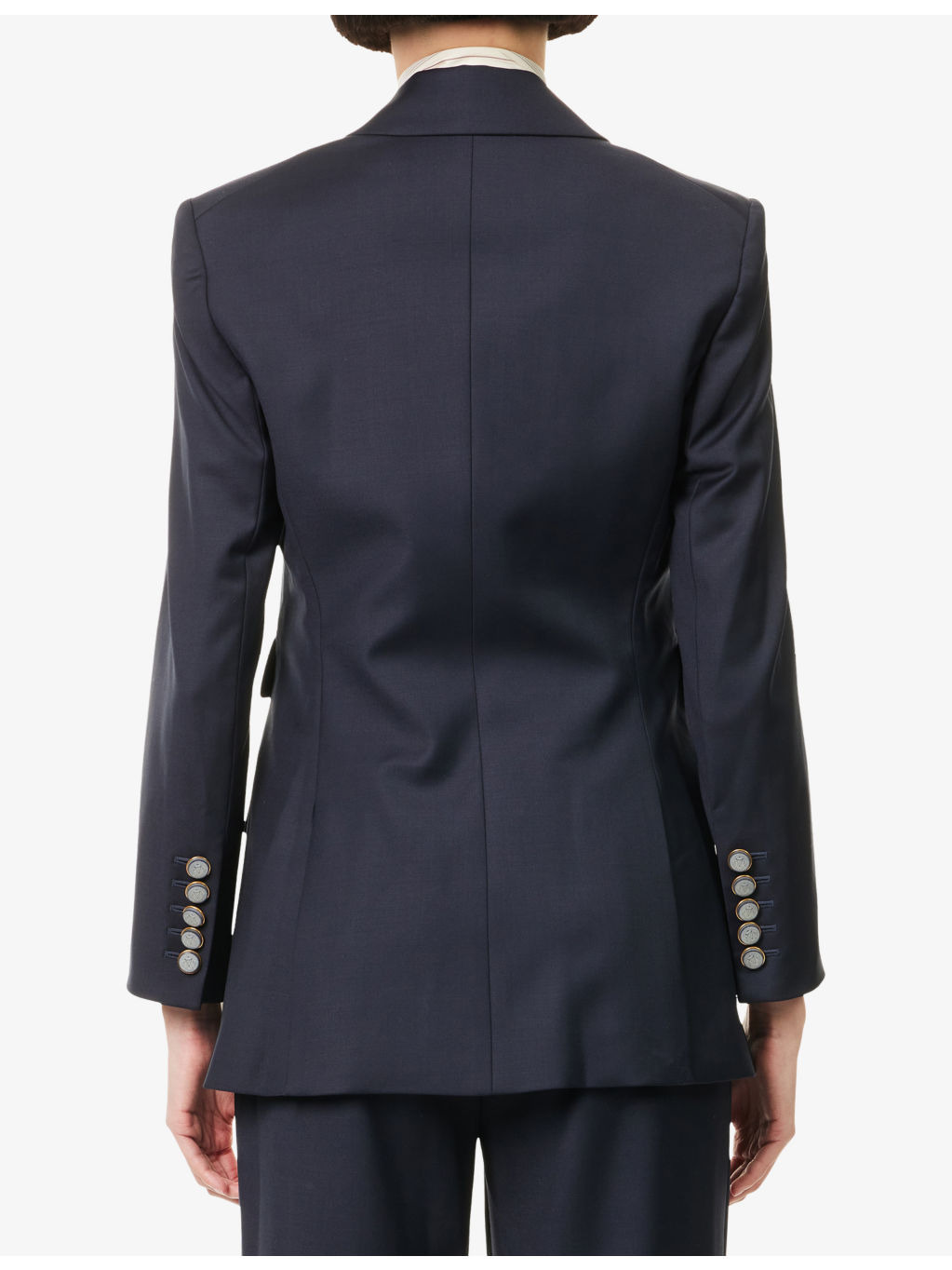 Nalani Dickey Peak-Lapels Stretch-Wool Blend Jacket - 4