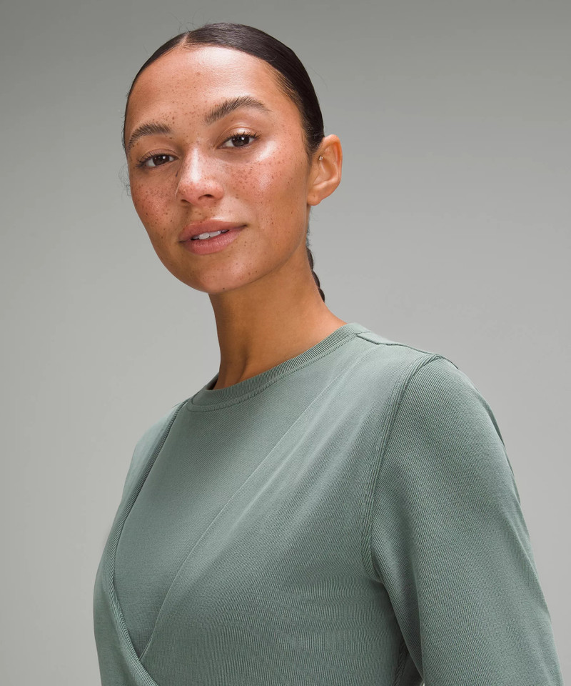 Wrap-Front Soft Ribbed Midi Dress 3