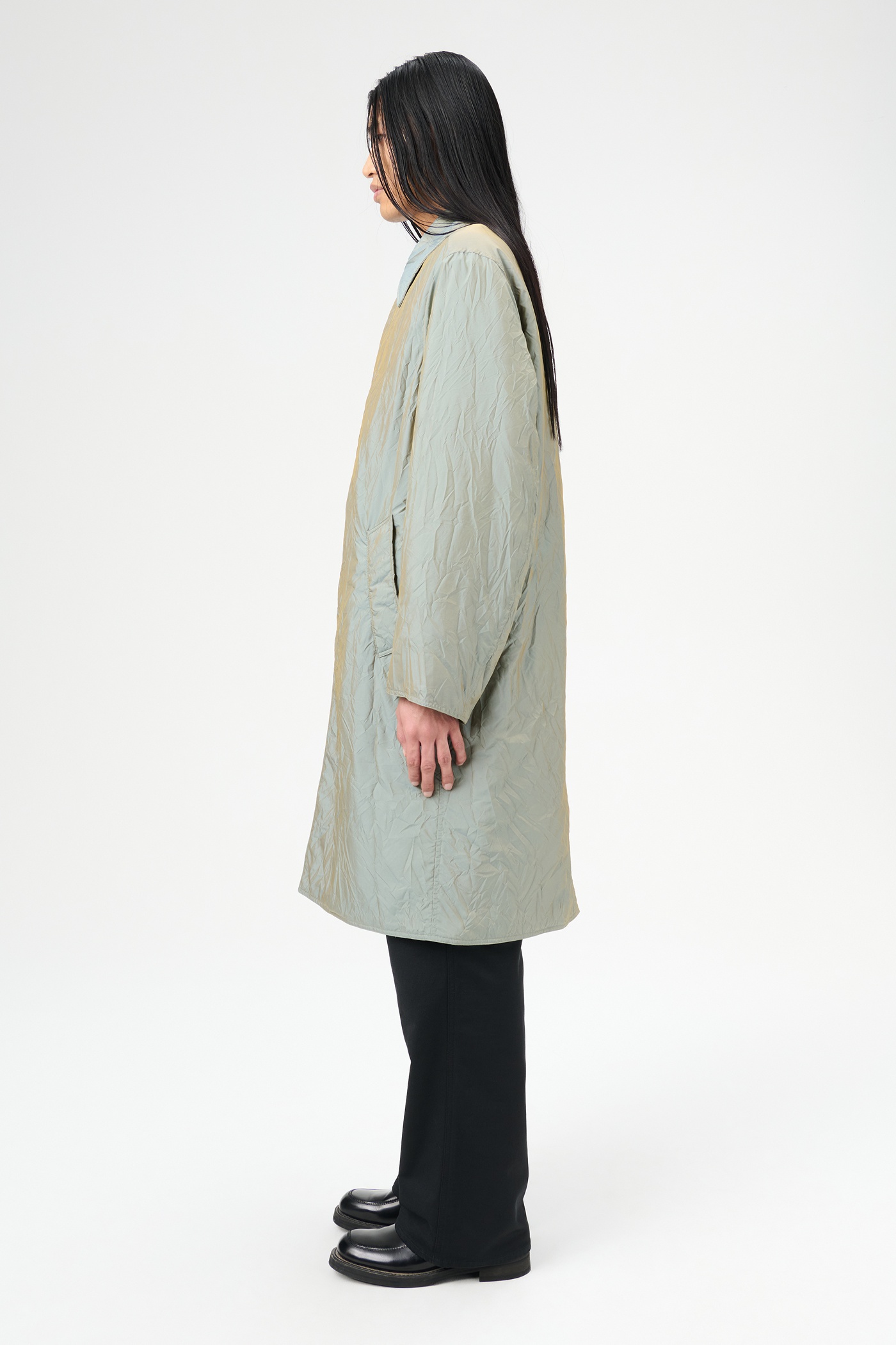 Blithe Coat Shining Olive Crinkle Solaro - 5